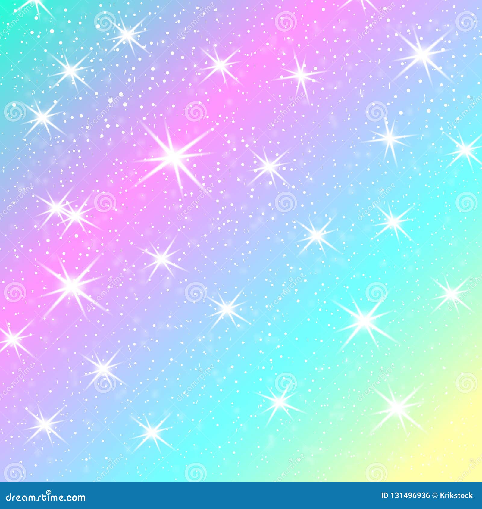 Unicorn On Rainbow Moon Shooting Star Fantasy Magic Dream Cute Cartoon ...
