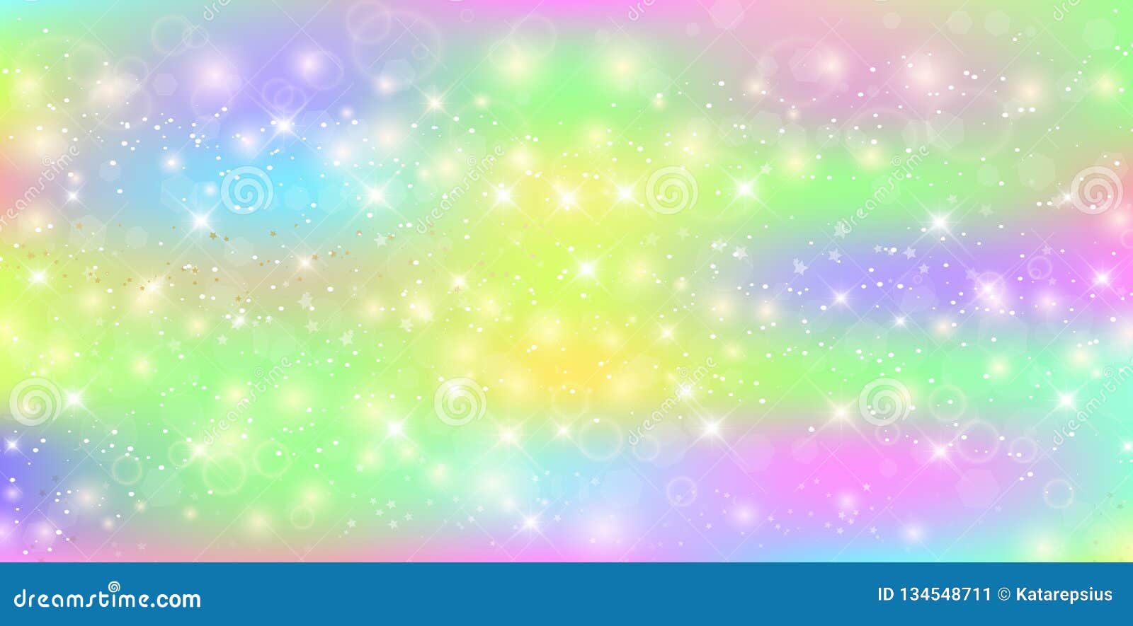 Unicorn Rectangle Background With Rainbow Mesh Kawaii Universe