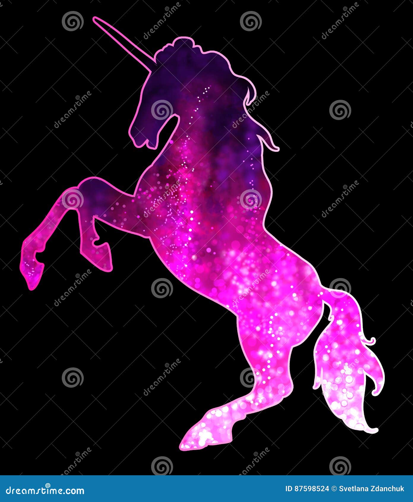 unicorn silhouette icon logo with rainbow