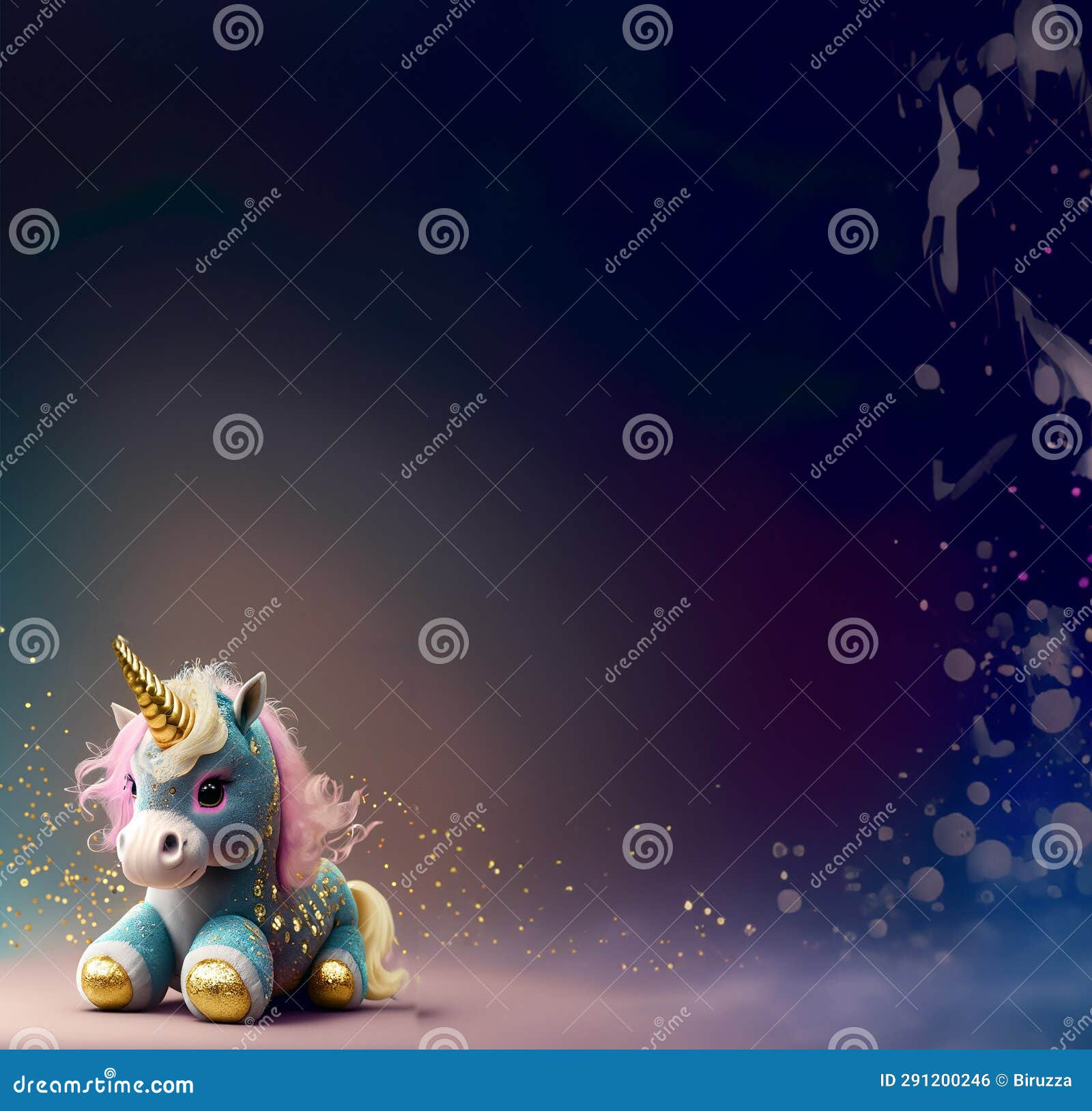 Unicorn Toy Isolated on Blu Background Stock Photo Image of funny
