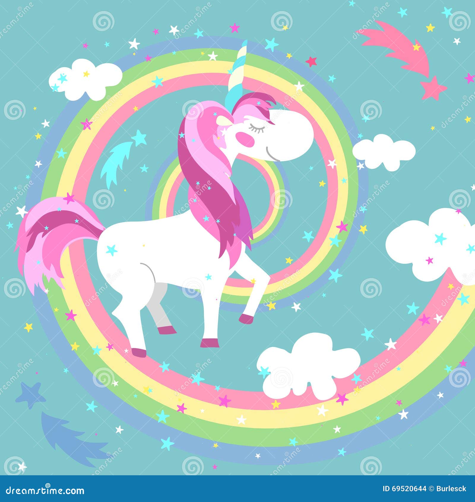 Download Unicorn Vector Illustration. Colored Rainbow Stock Vector ...
