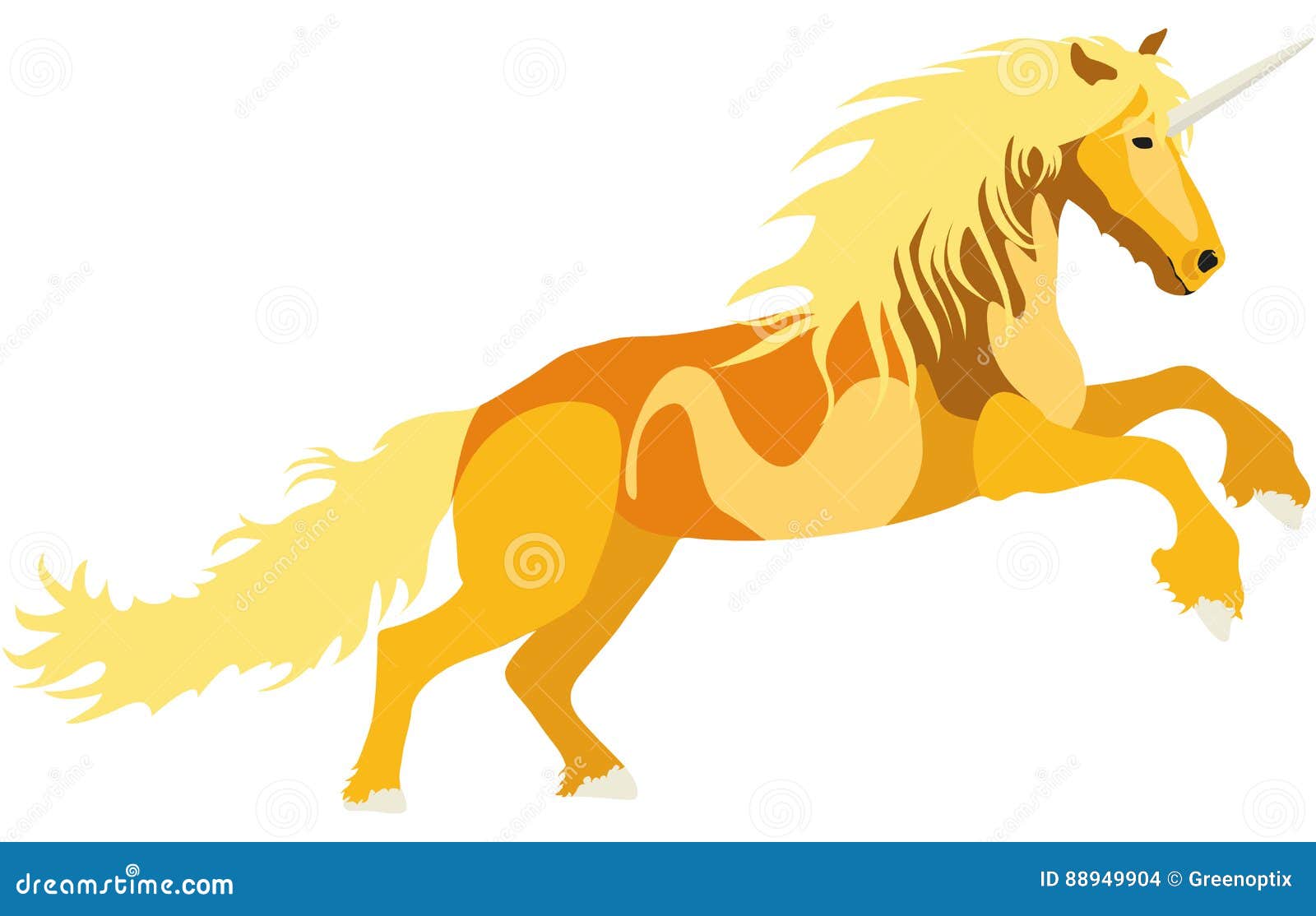 Unicornio Amarillo Del Ejemplo Ilustración del Vector - Ilustración de ...