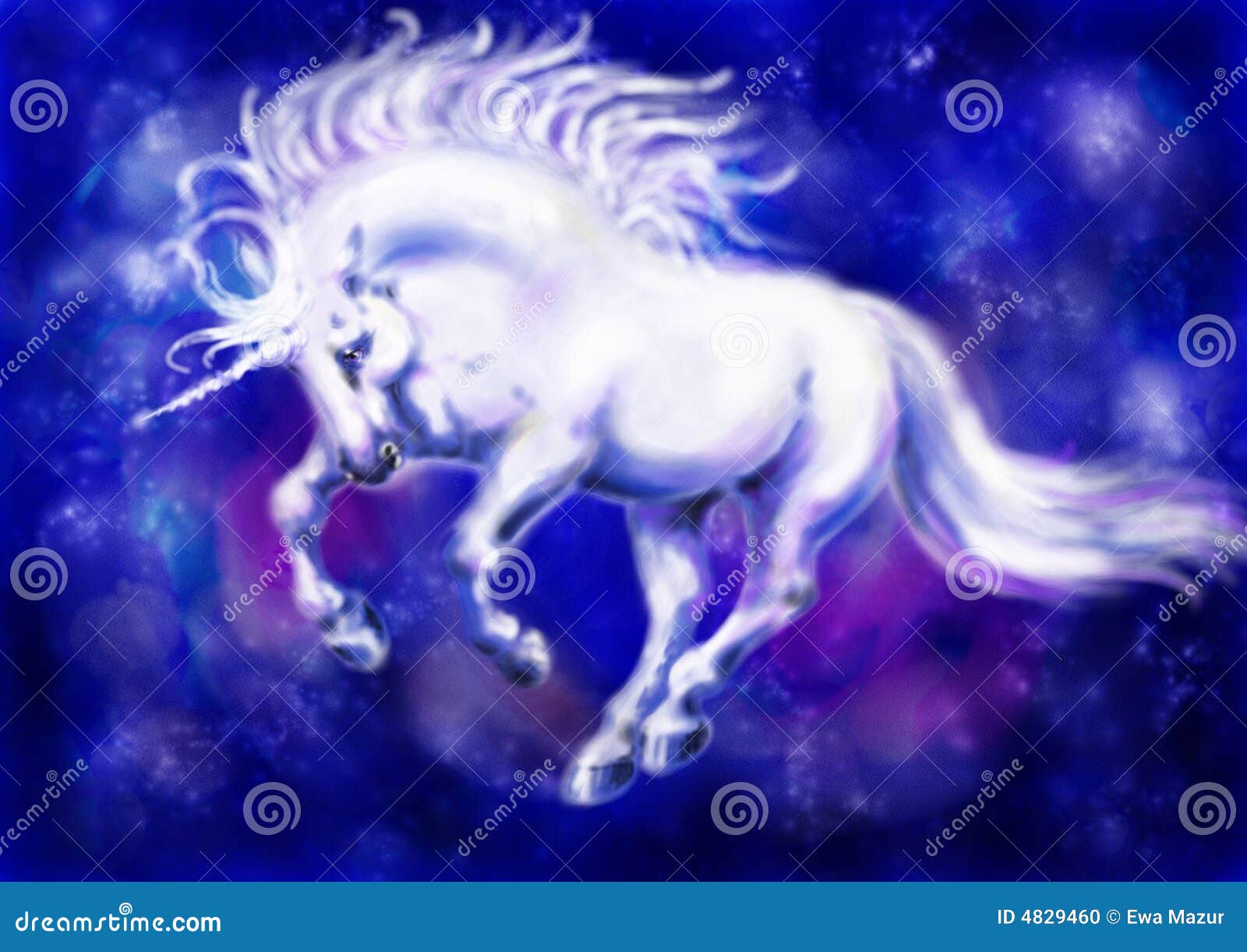 Unicornio blanco 1 stock de ilustración. Ilustración de vuelo - 4829460