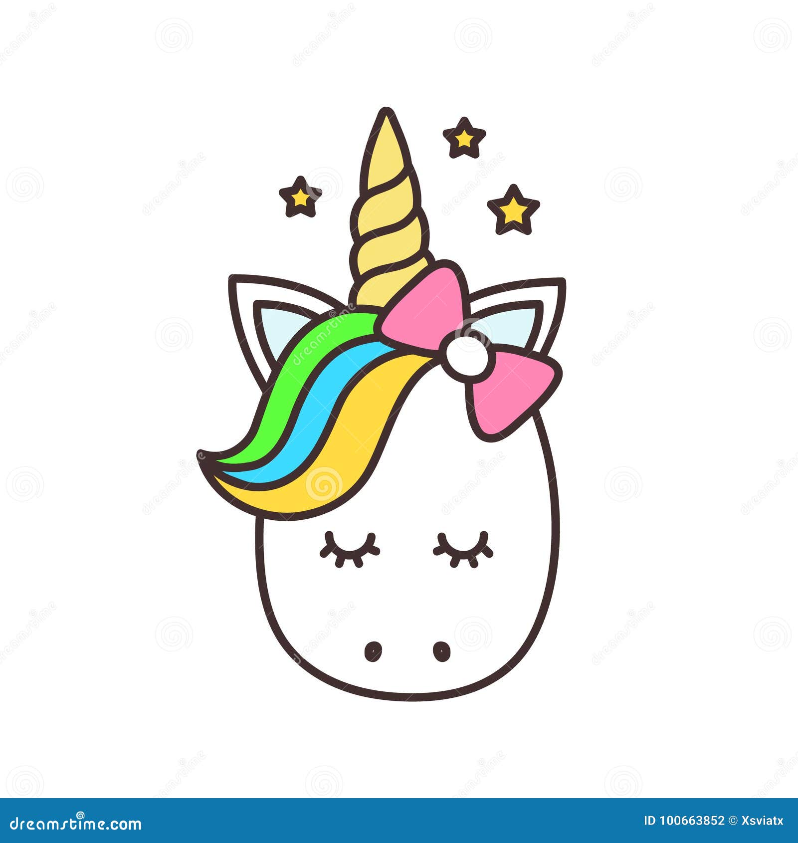 Unicornio Lindo Personaje De Dibujos Animados Del Vector Ilustración del  Vector - Ilustración de alegre, mascota: 100663852