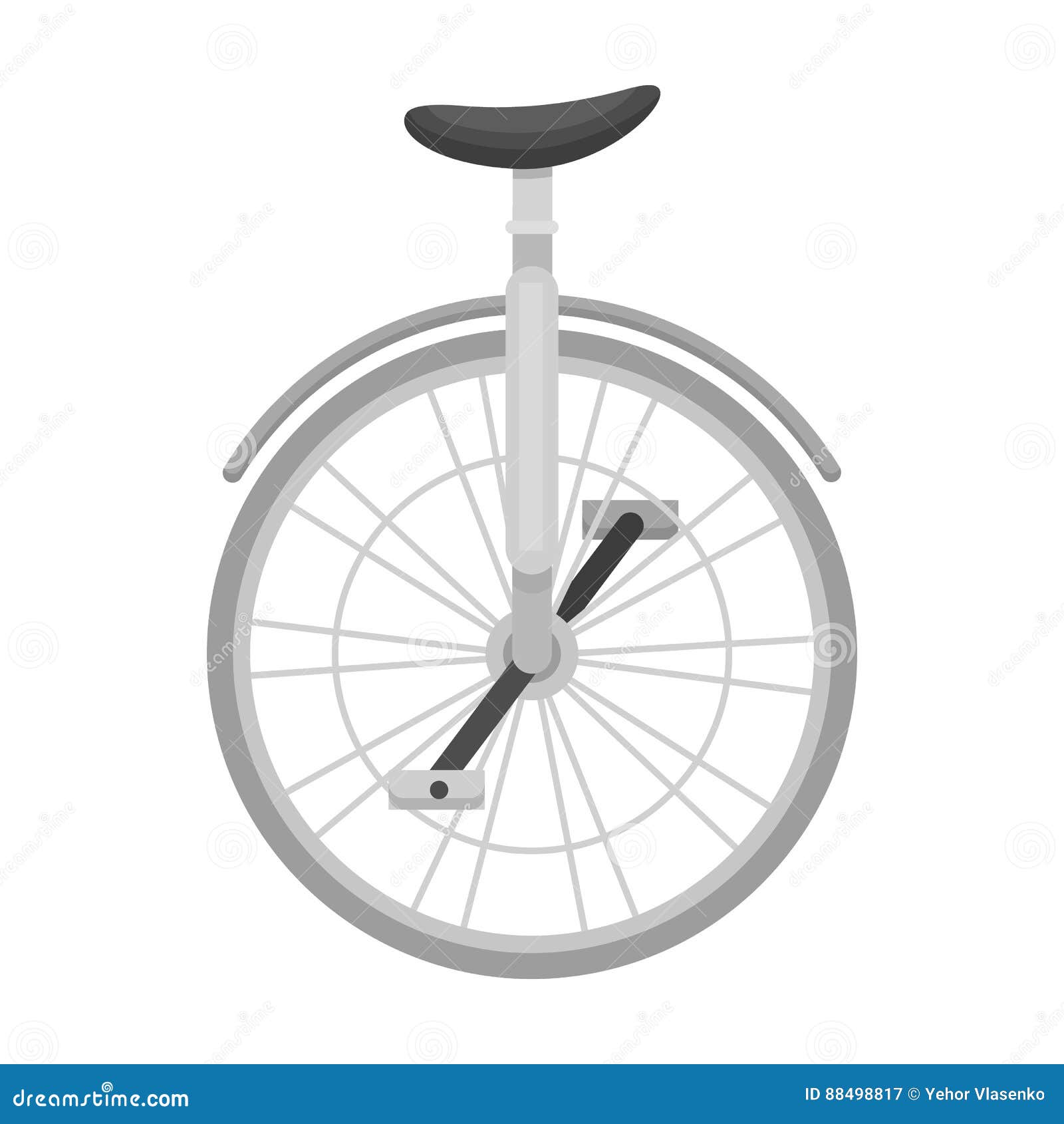 Unicycle for the Circus. Bicycle with One Wheel for Performances Stock Vector Illustration of vector sport 88498817