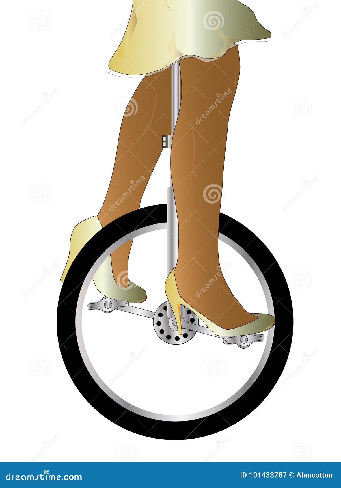 pedling on a unicycle