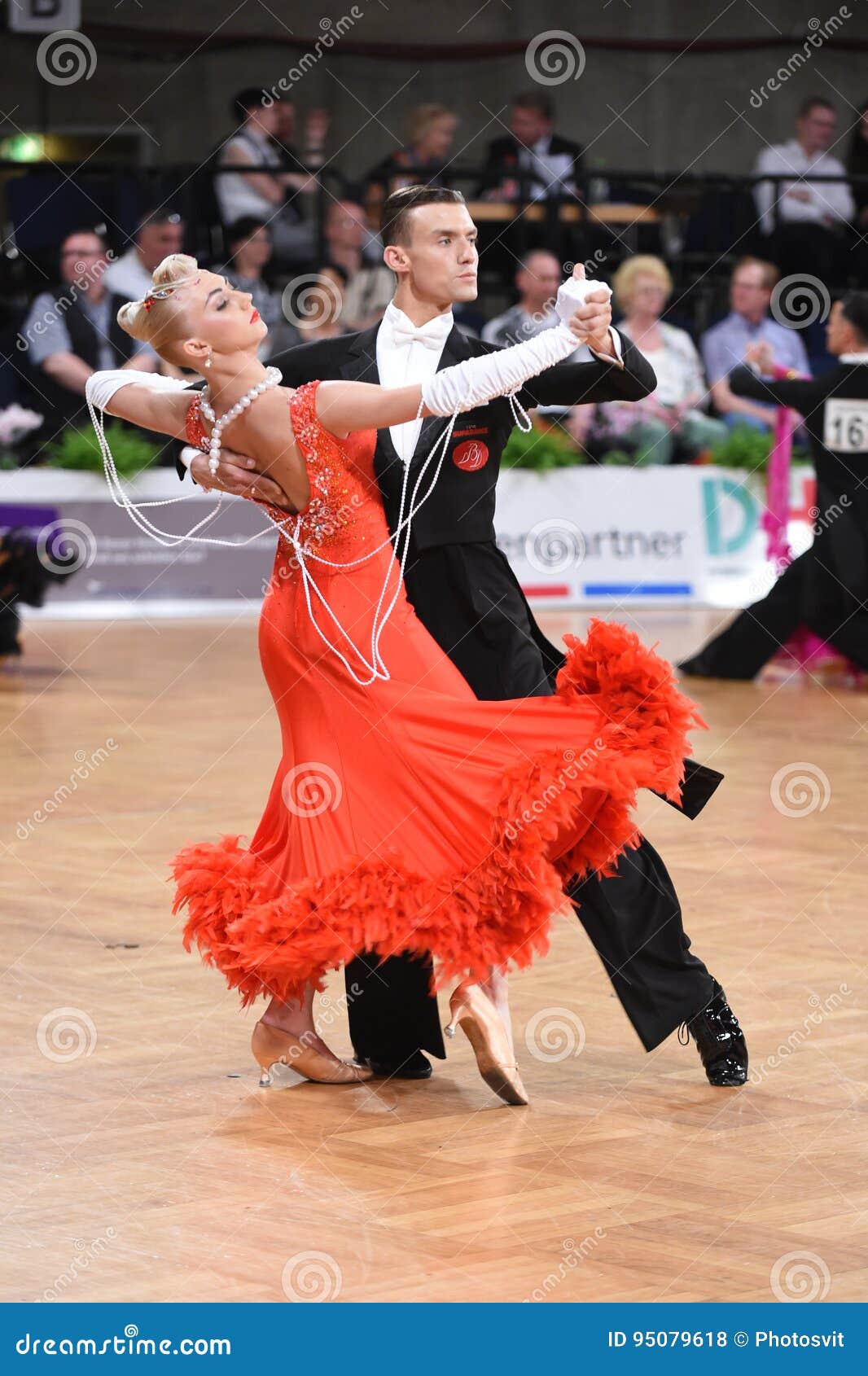 An Unidentified Dance Couple In A Dance Pose During Grand