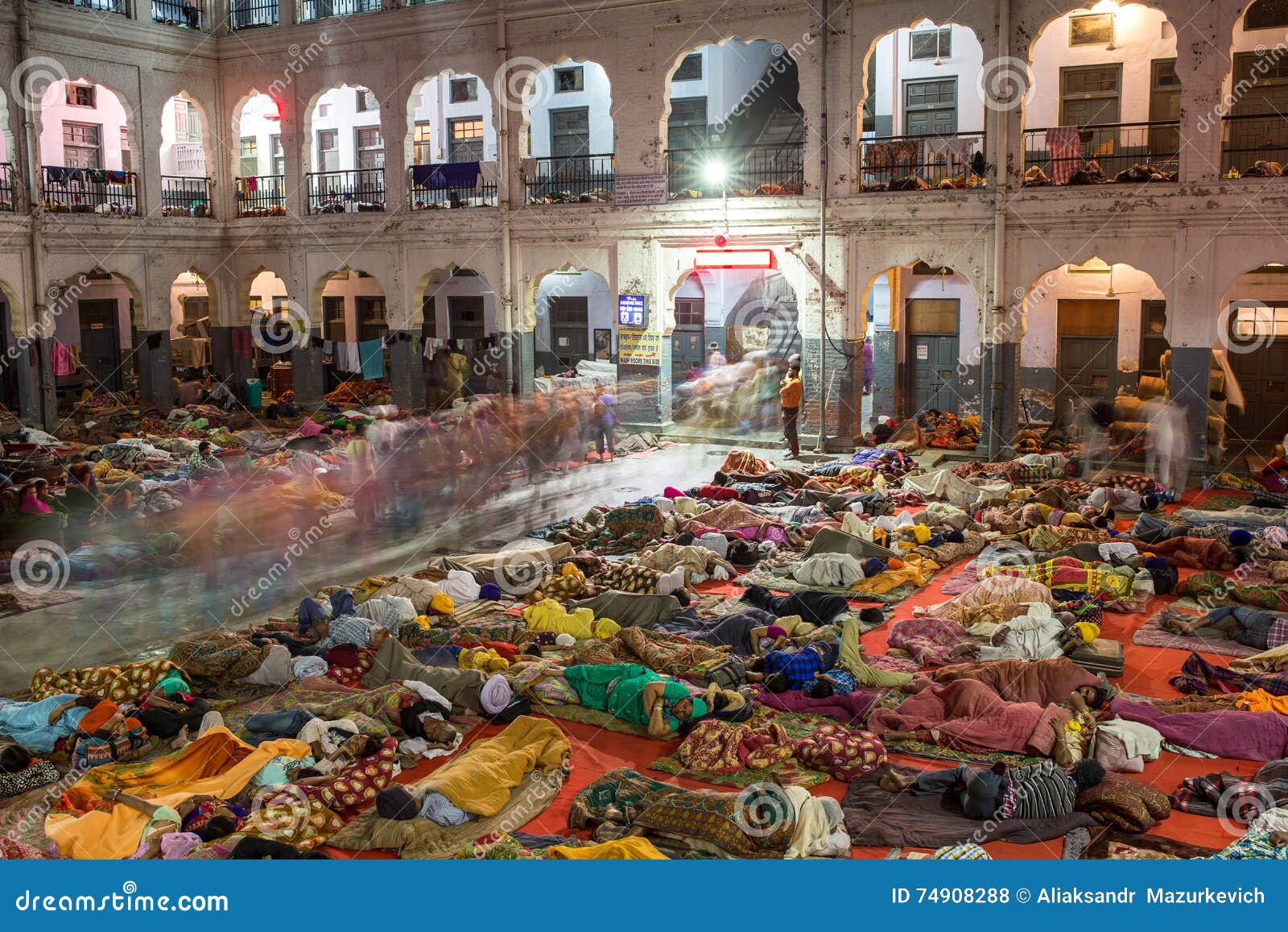 Unidentified Indian People Sleeping On The Floor In The Pilgrim S