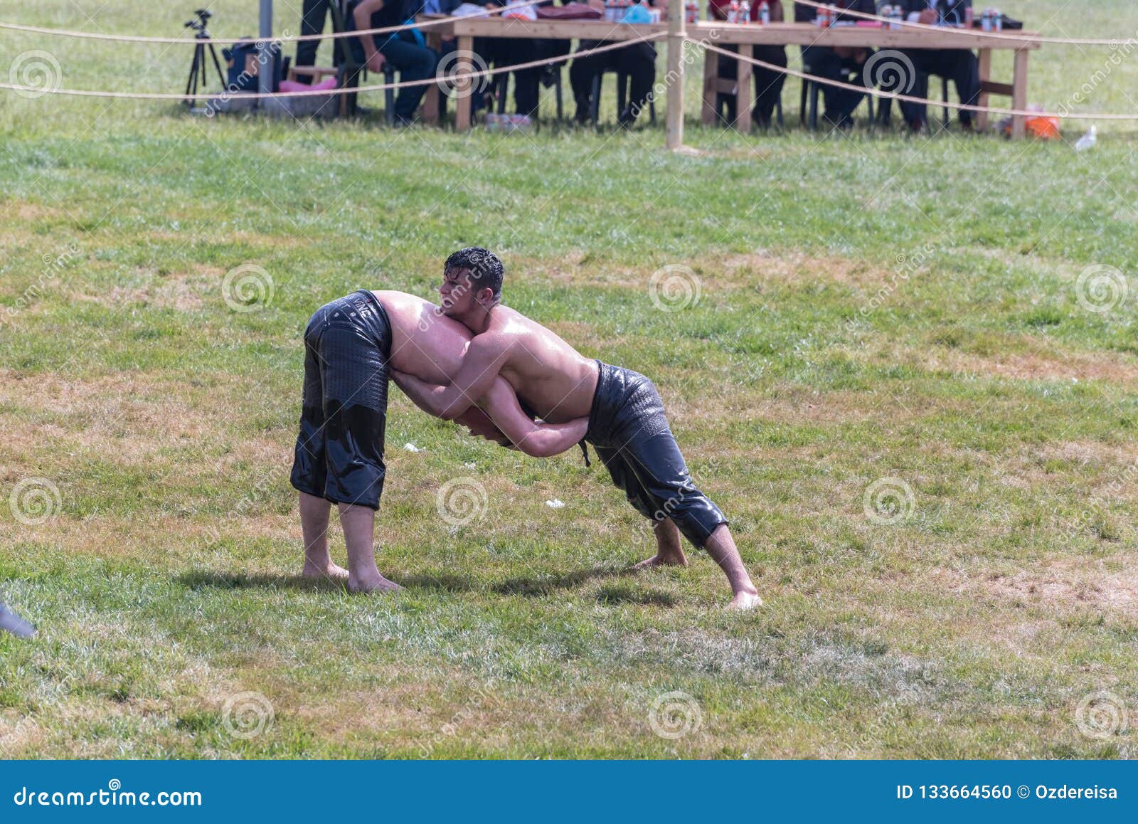 Turkish People Performing Oil Wrestling Or Grease