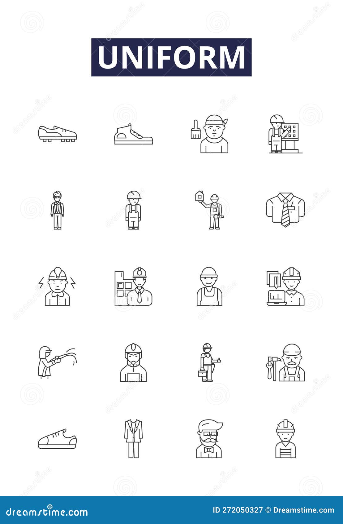 uniform line  icons and signs. garb, suit, attire, dress-code, clothes, apparel, robe, ensemble outline 