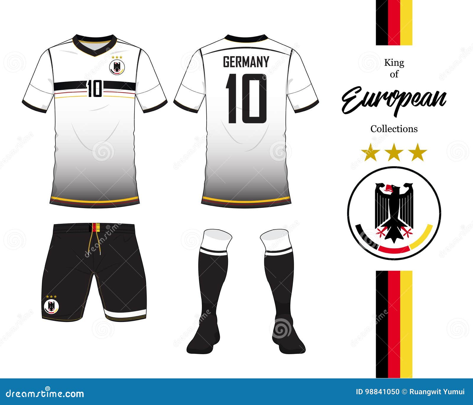 Uniforme Da Equipa Nacional Do Futebol De Alemanha Ilustração do Vetor -  Ilustração de campeonato, bandeira: 98841050