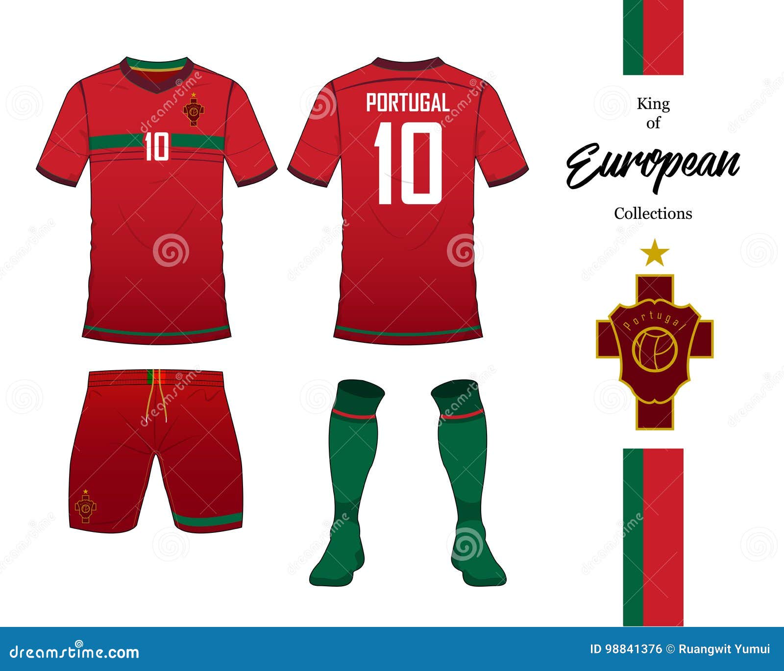 Uniforme Del Equipo Nacional Del Fútbol De Portugal Ilustración del Vector Ilustración de campeonato, jersey: 98841376