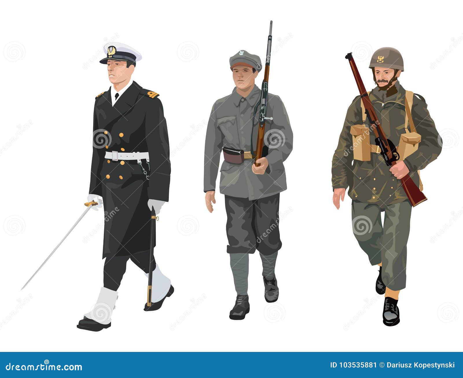 Uniformes Del Ejército Polaco Ilustración del Vector - Ilustración de  soldado, vector: 103535881