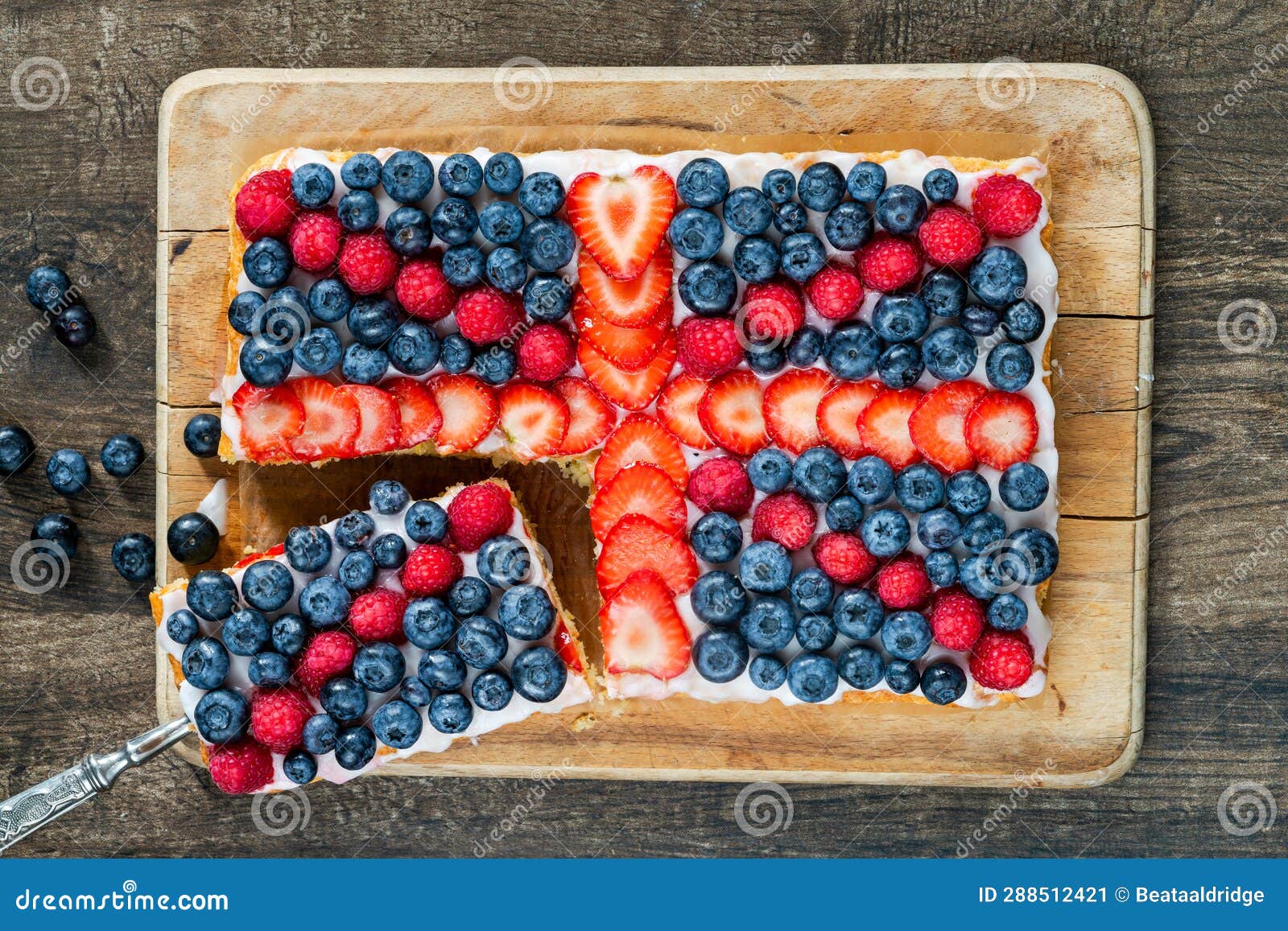 Union Jack cake stock image. Image of blueberry, patriotic 288512421