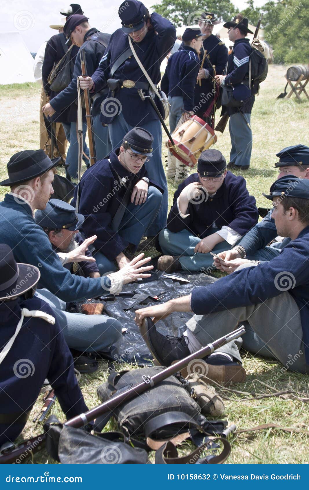 Union Soldiers Playing Cards Editorial Photography Image of canteen