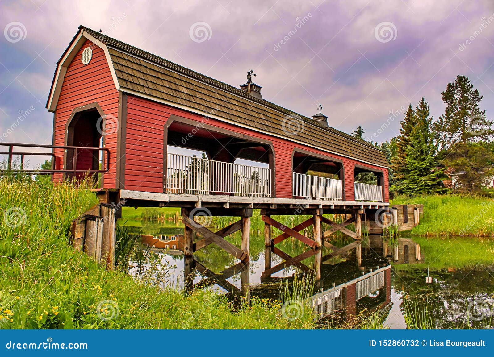 Unique Barn Bridge Walkway Stock Photo Image Of Cool 152860732