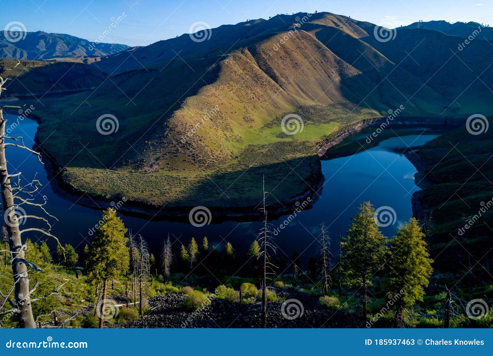 Unique Bend in the South Fork of the Boise River in the Spring Time