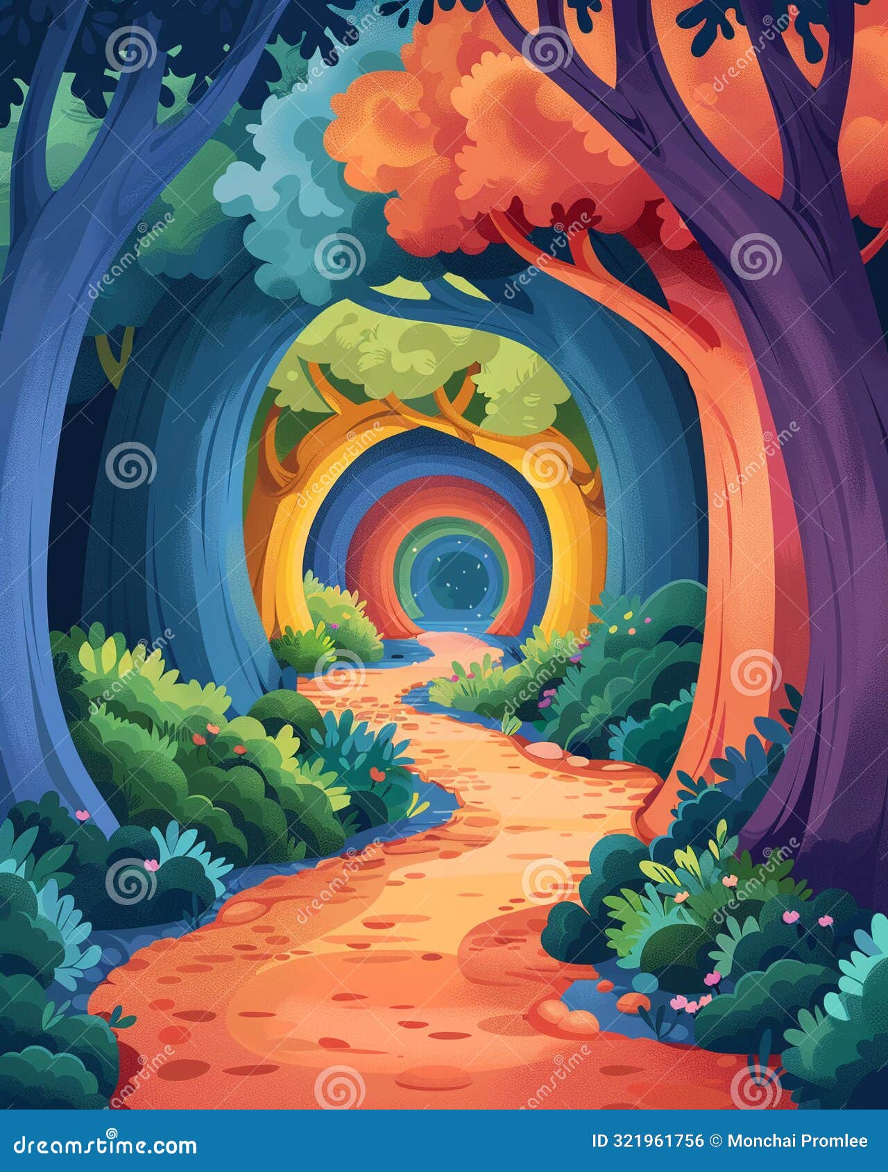 Unique Cat Tunnels Flat Design Front View Fantasy Theme Animation ...