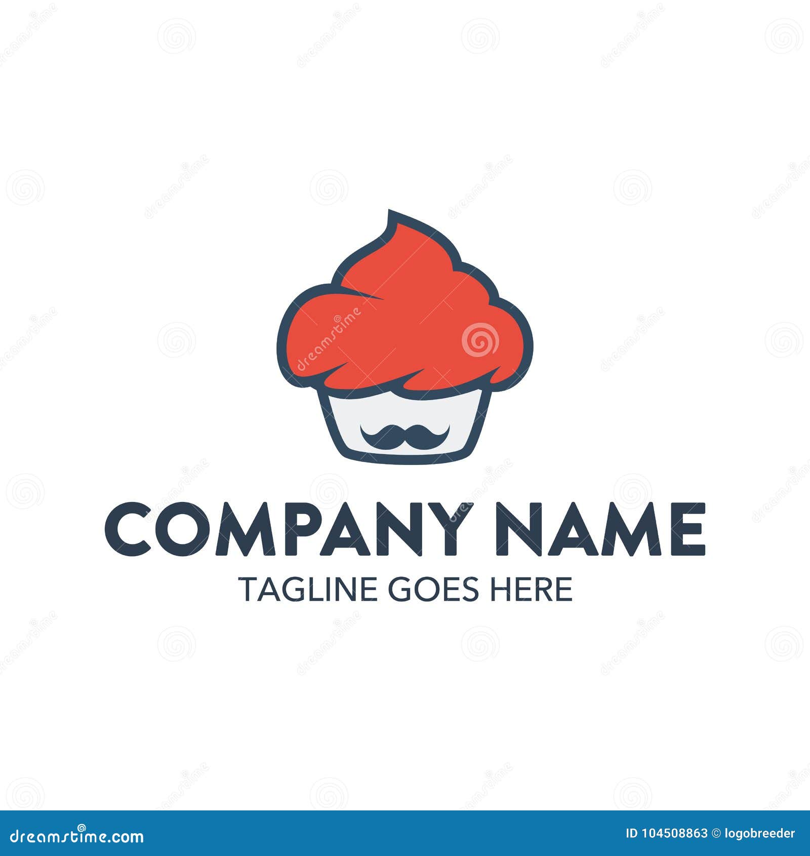 Unique Cupcake Bakery Logo Template Vector Editable Stock Vector
