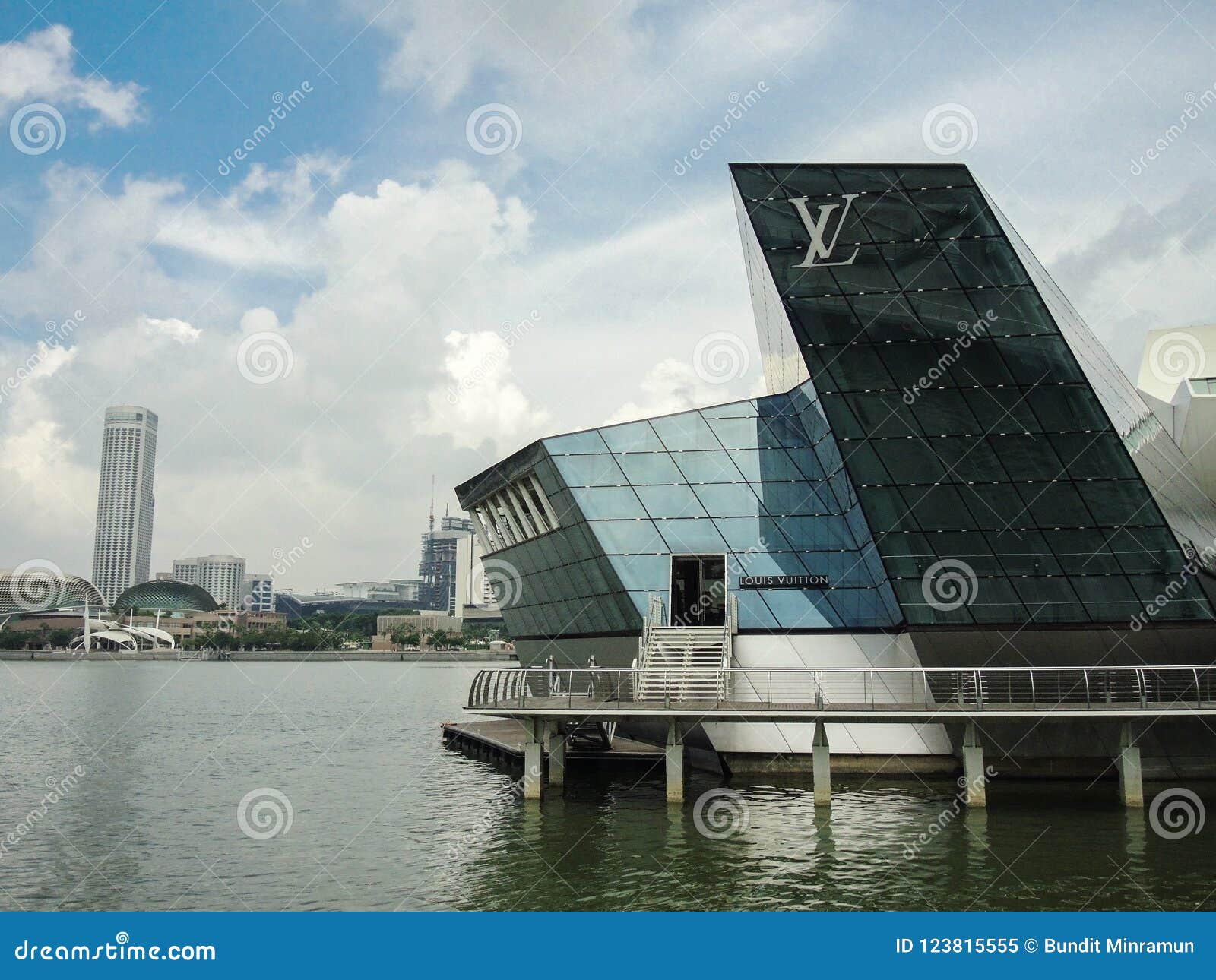 Louis Vuitton store in Singapore is a very modern glass design