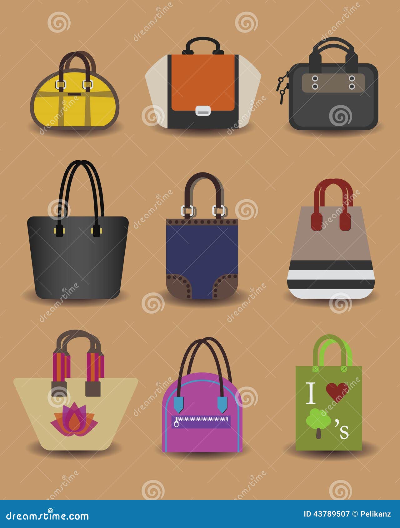 Unique Fashionable Women Purse And Bag Icons Set Stock Vector - Image: 43789507