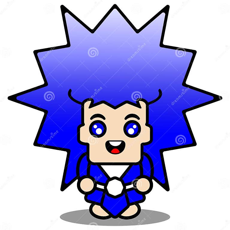 Unique Hair Character With Blue Hair Stock Vector Illustration Of Unique Hair Character With Blue Hair Stock Vector Illustration Of