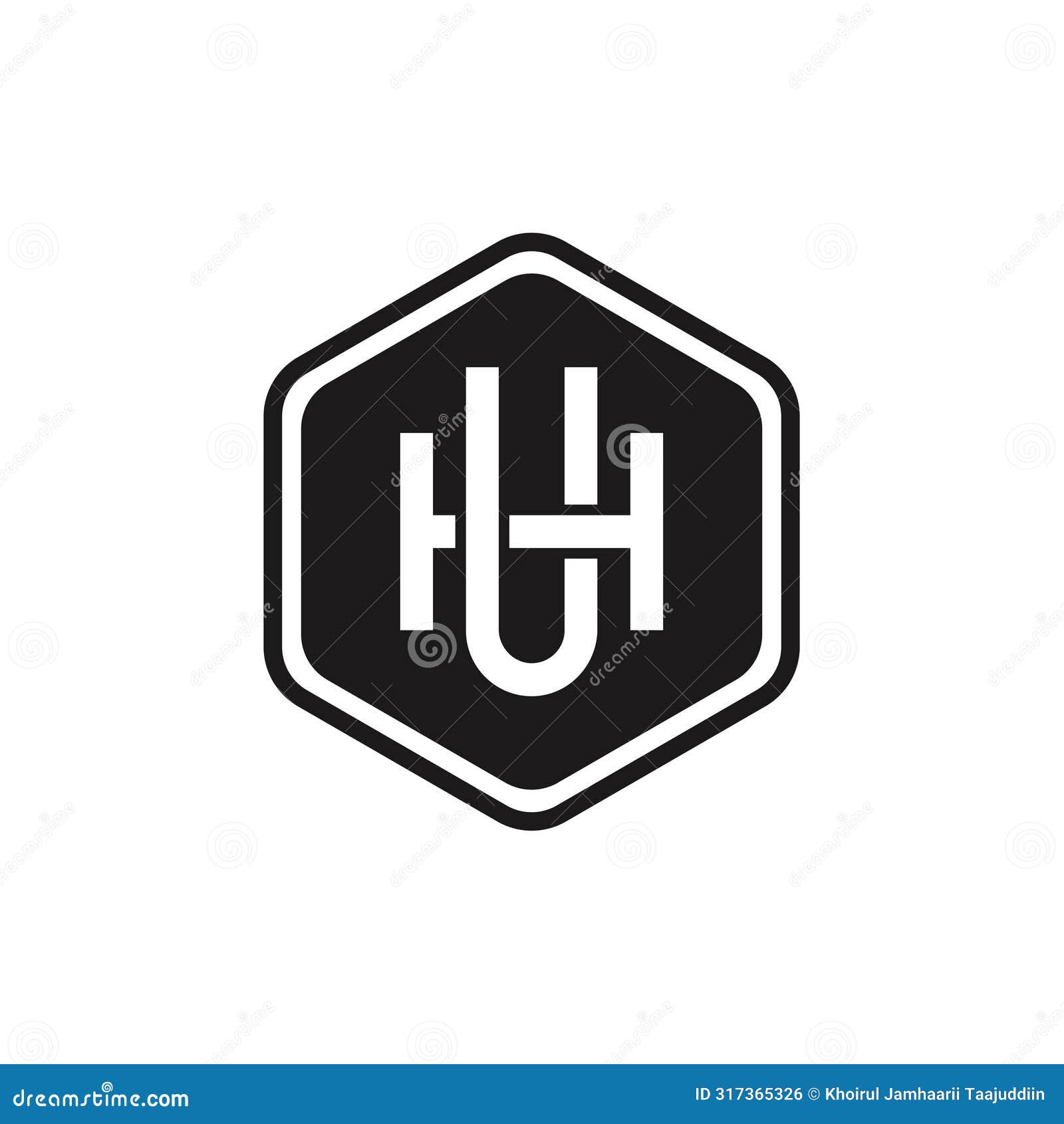 letter uh or hu badge logo
