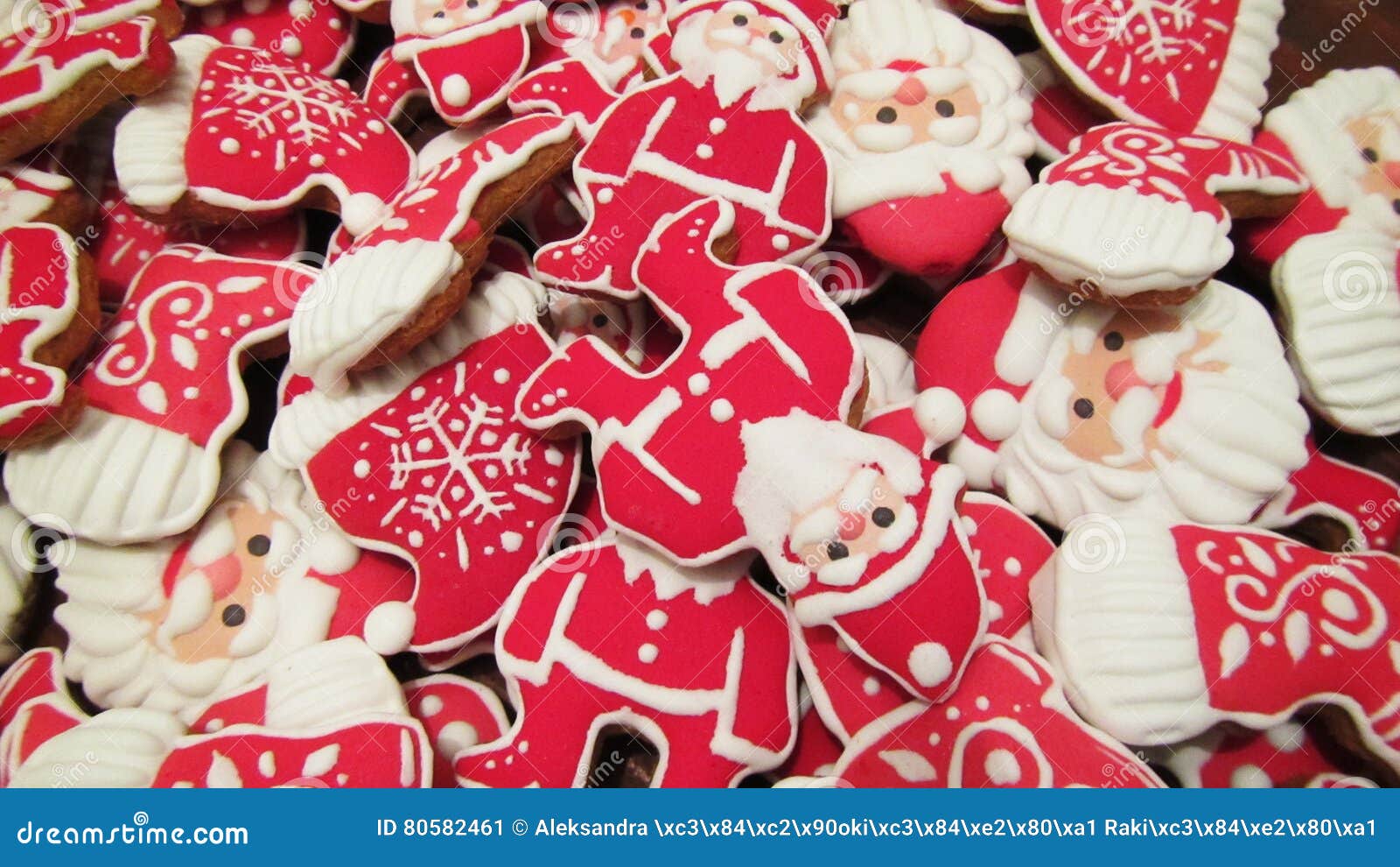 Unique Homemade Colorful Christmas Cookies Collection Stock Image