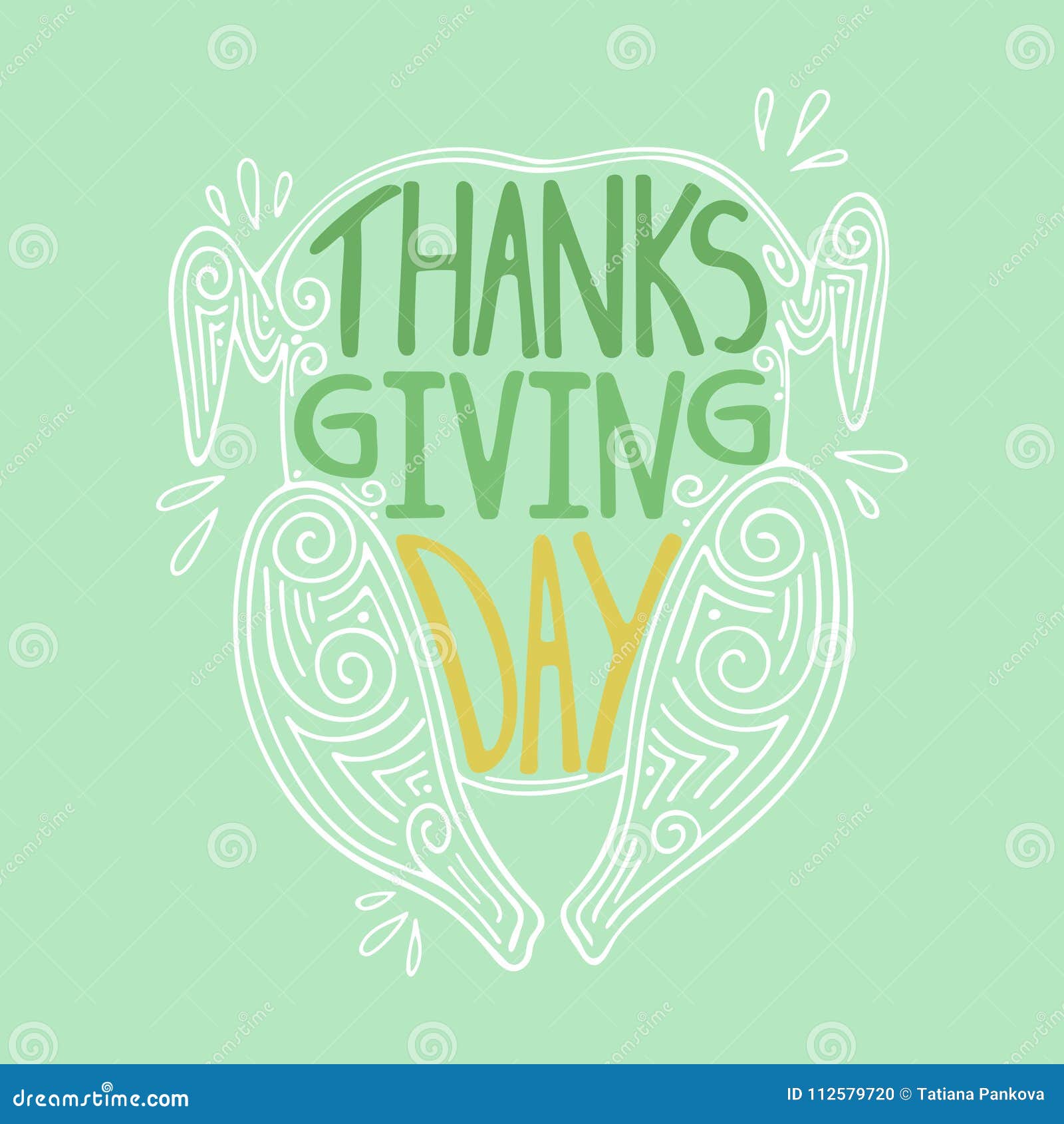 Unique Illustration with a Lettering for Thanksgiving Day Stock Vector ...