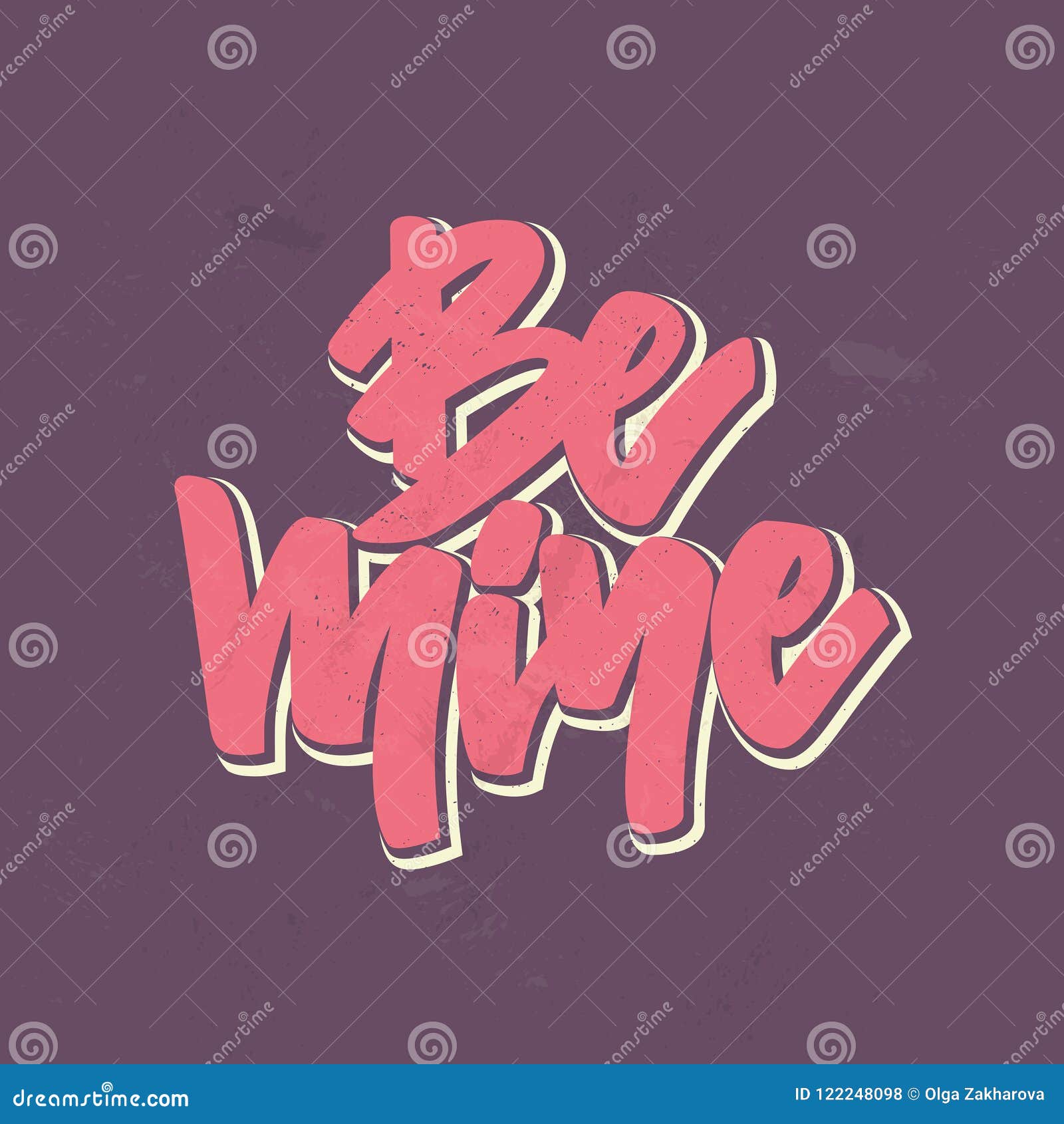 Be Mine Quote stock vector. Illustration of decorative - 122248098