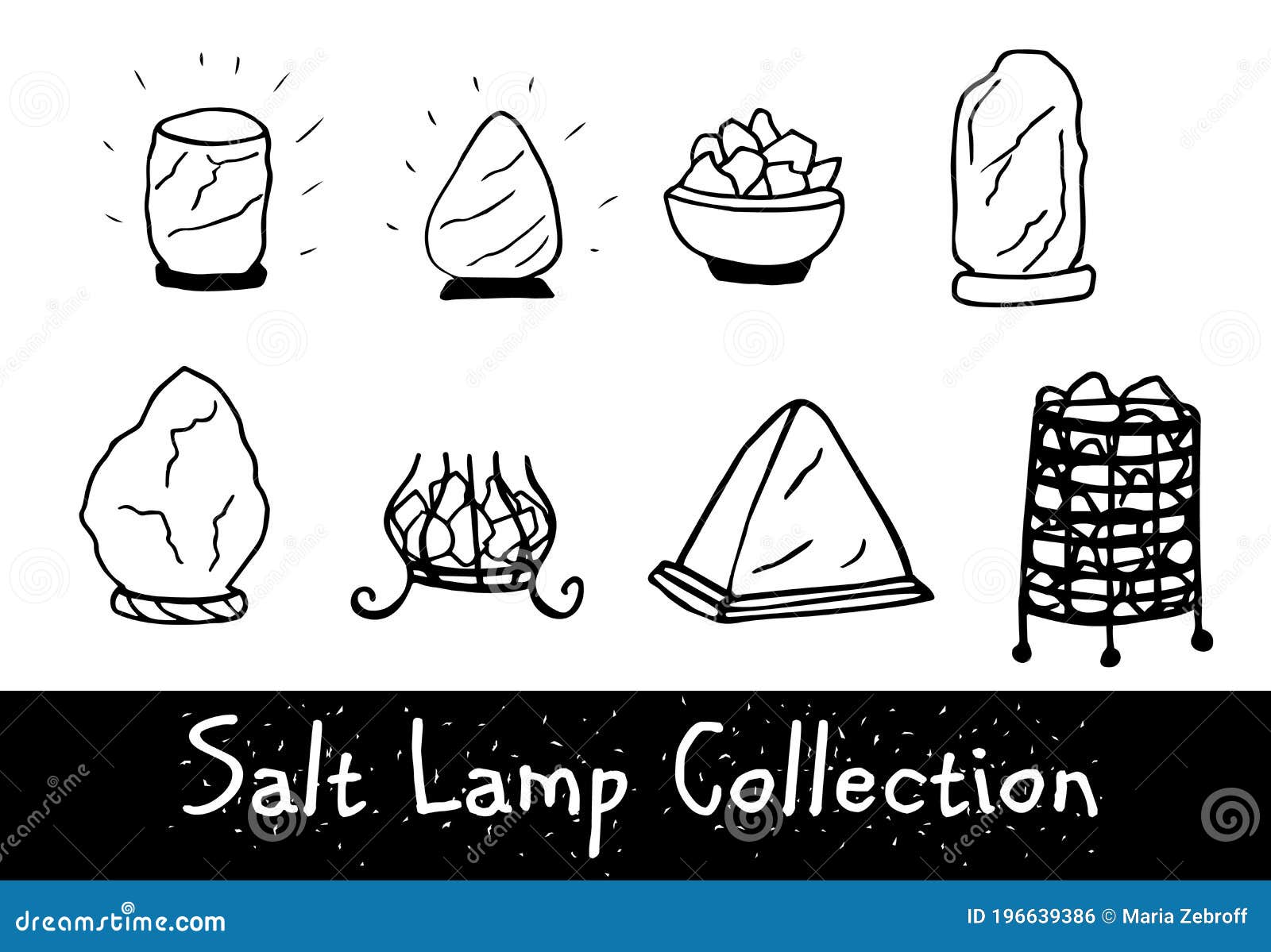 Unique Line Style Vector Salt Lamp Collection Stock Vector