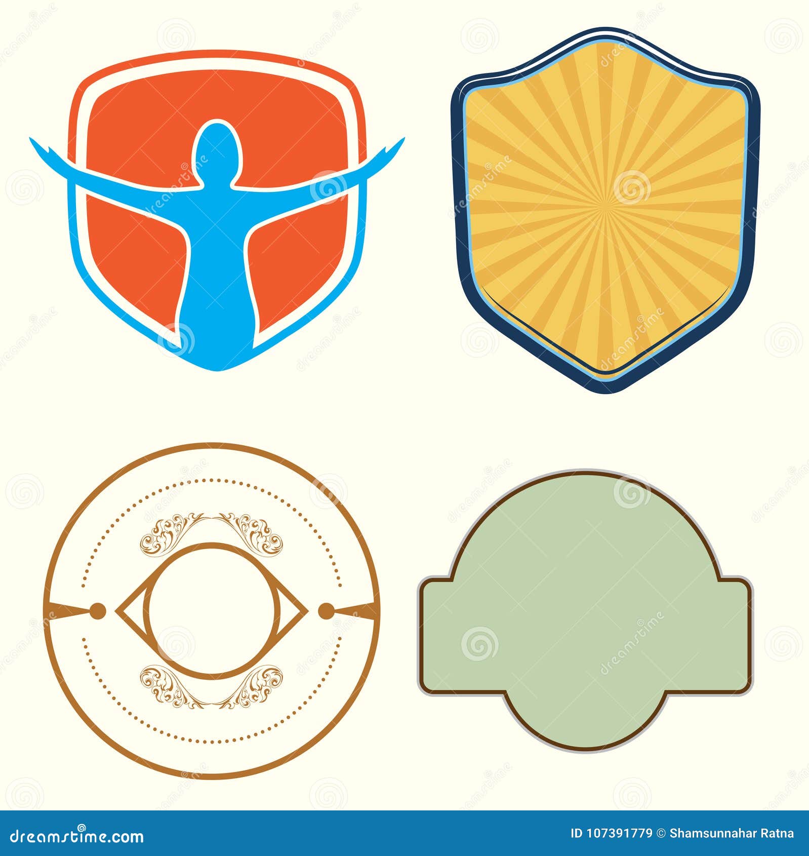Unique Logo Design Shape Illustration. Stock Vector - Illustration of