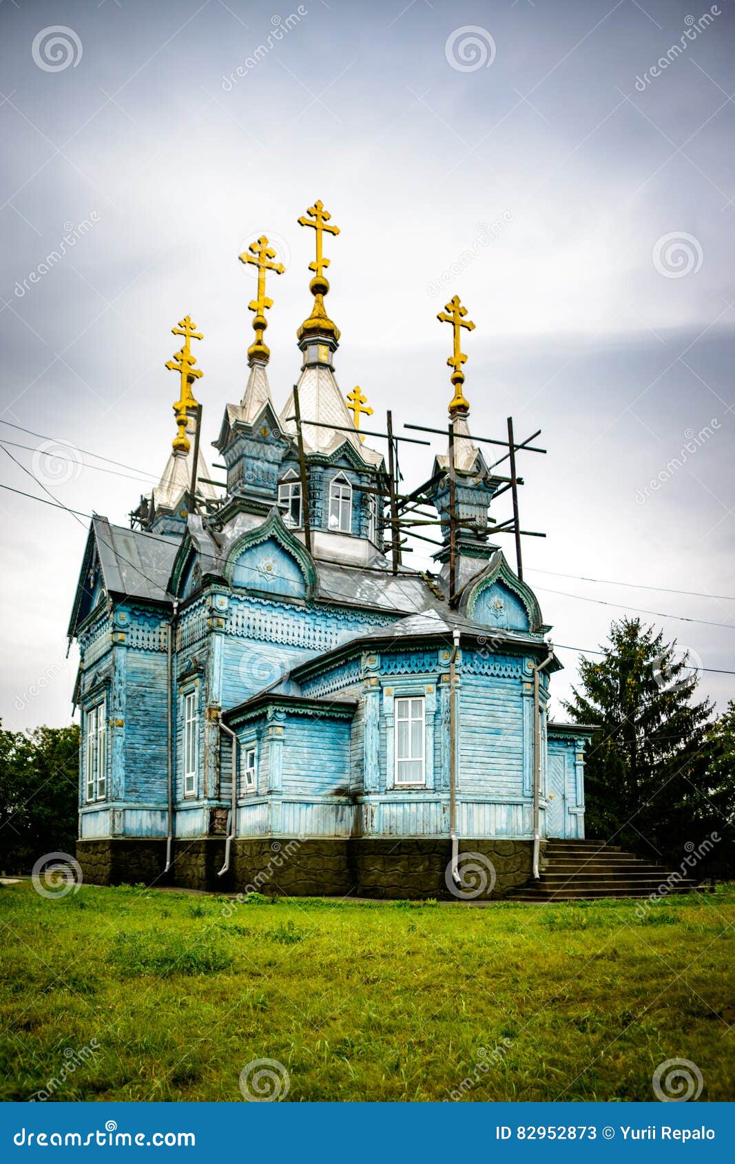 the unique old wooden church in the village larga. moldova. biserica de lemn