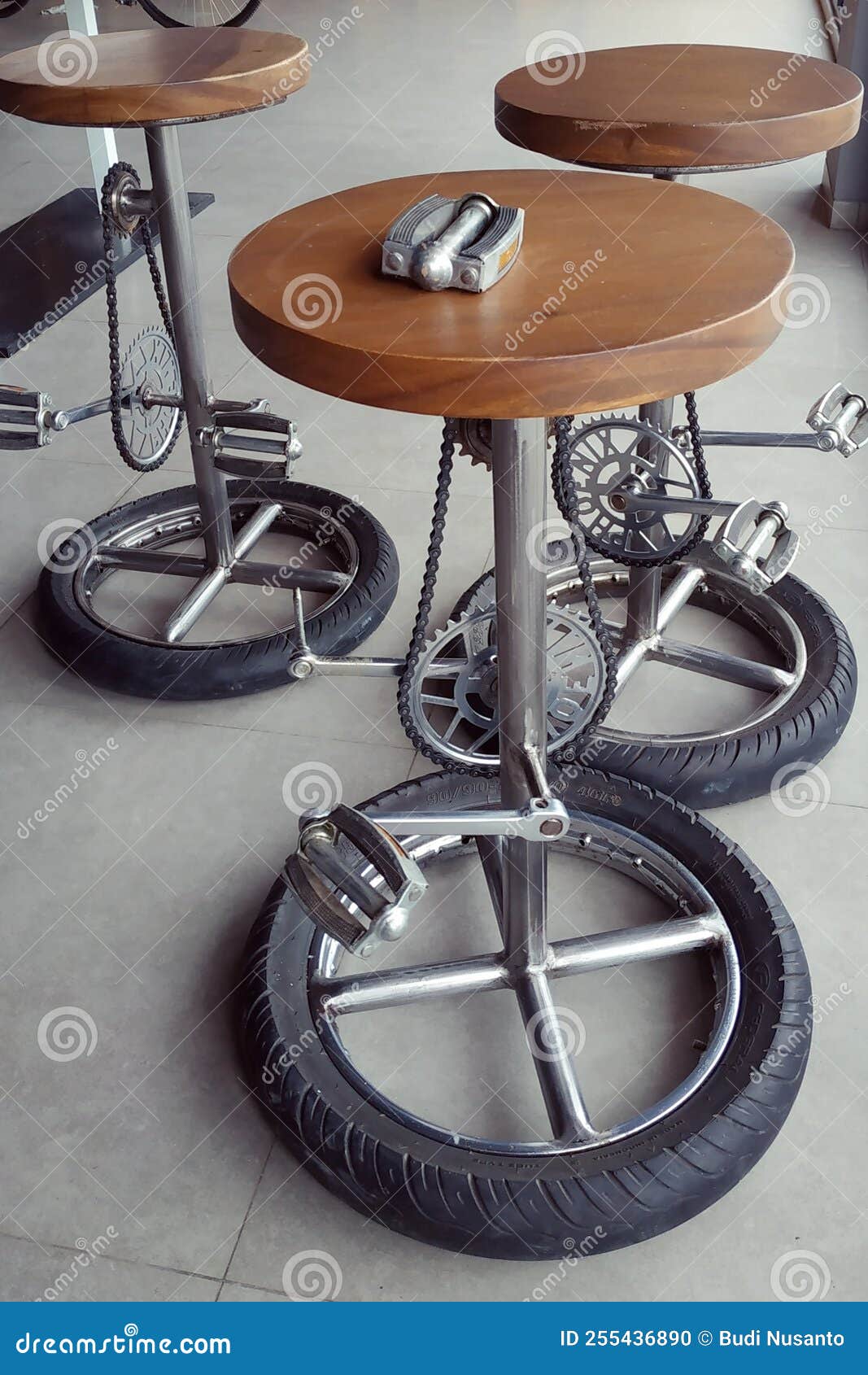 Unique Seating by Adding Some Bicycle Parts Stock Photo Image of