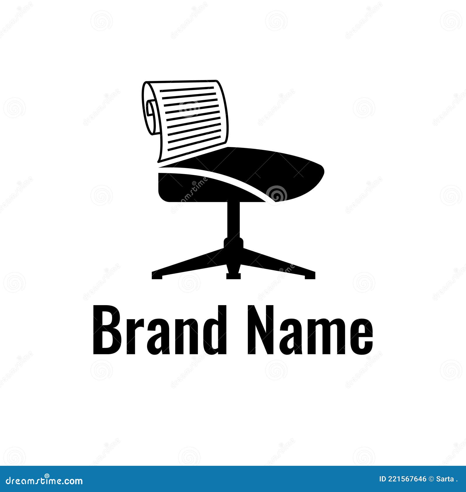 Unique and Simple Office Chair Logo Vector Template Stock Vector