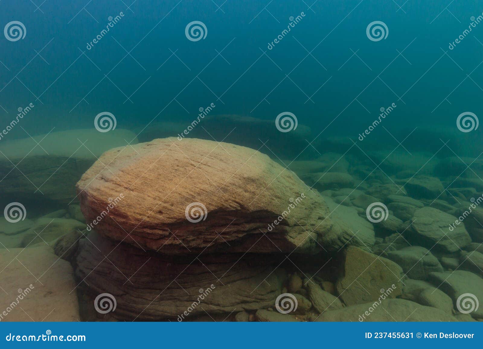 Unique Underwater Seascape with Very Large Boulders in the Lake ...