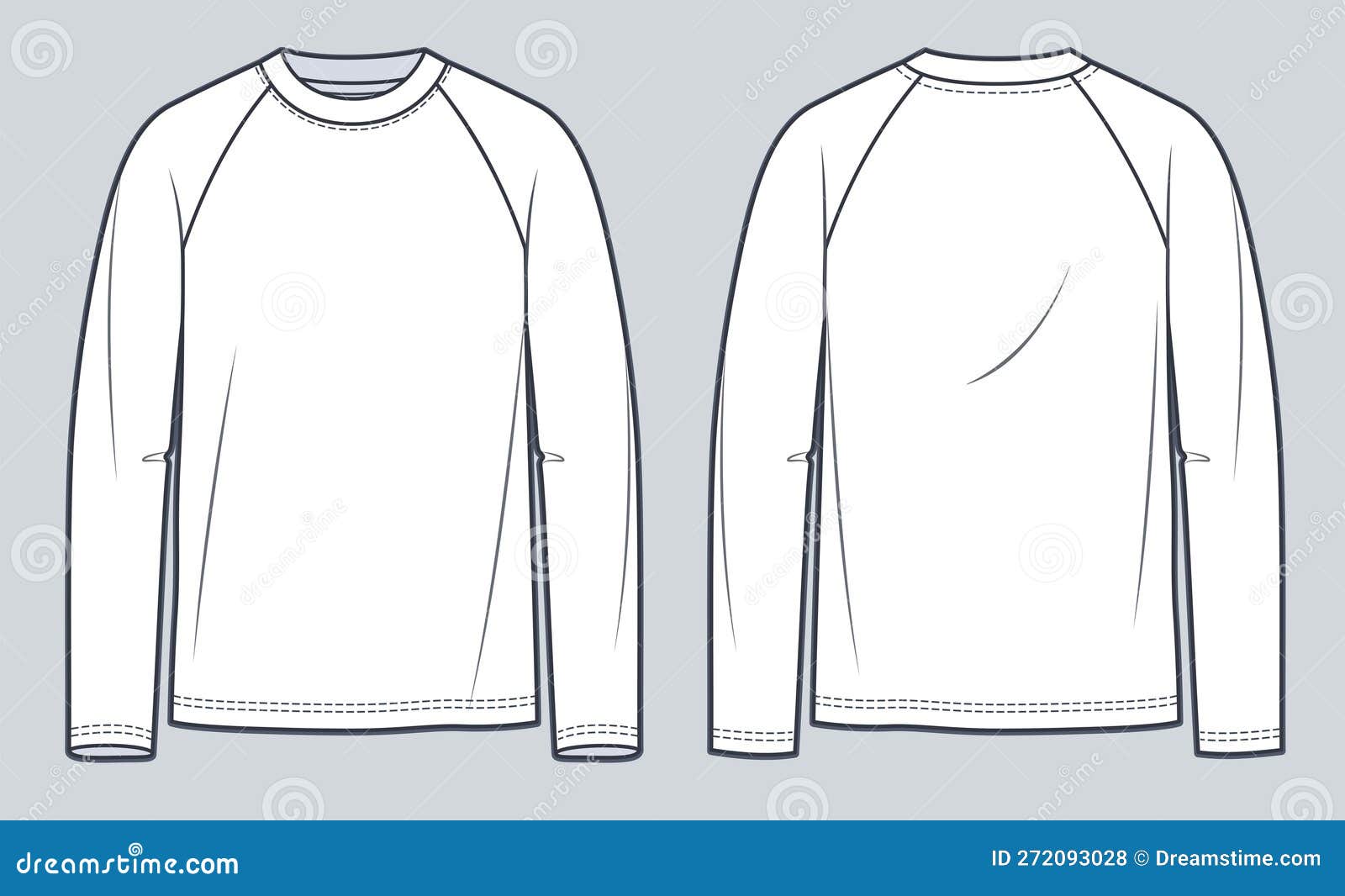 Hoodie sweatshirt design flat sketch raglan sleeve hooded sweat  wall  stickers clothes blank cotton  myloviewcom