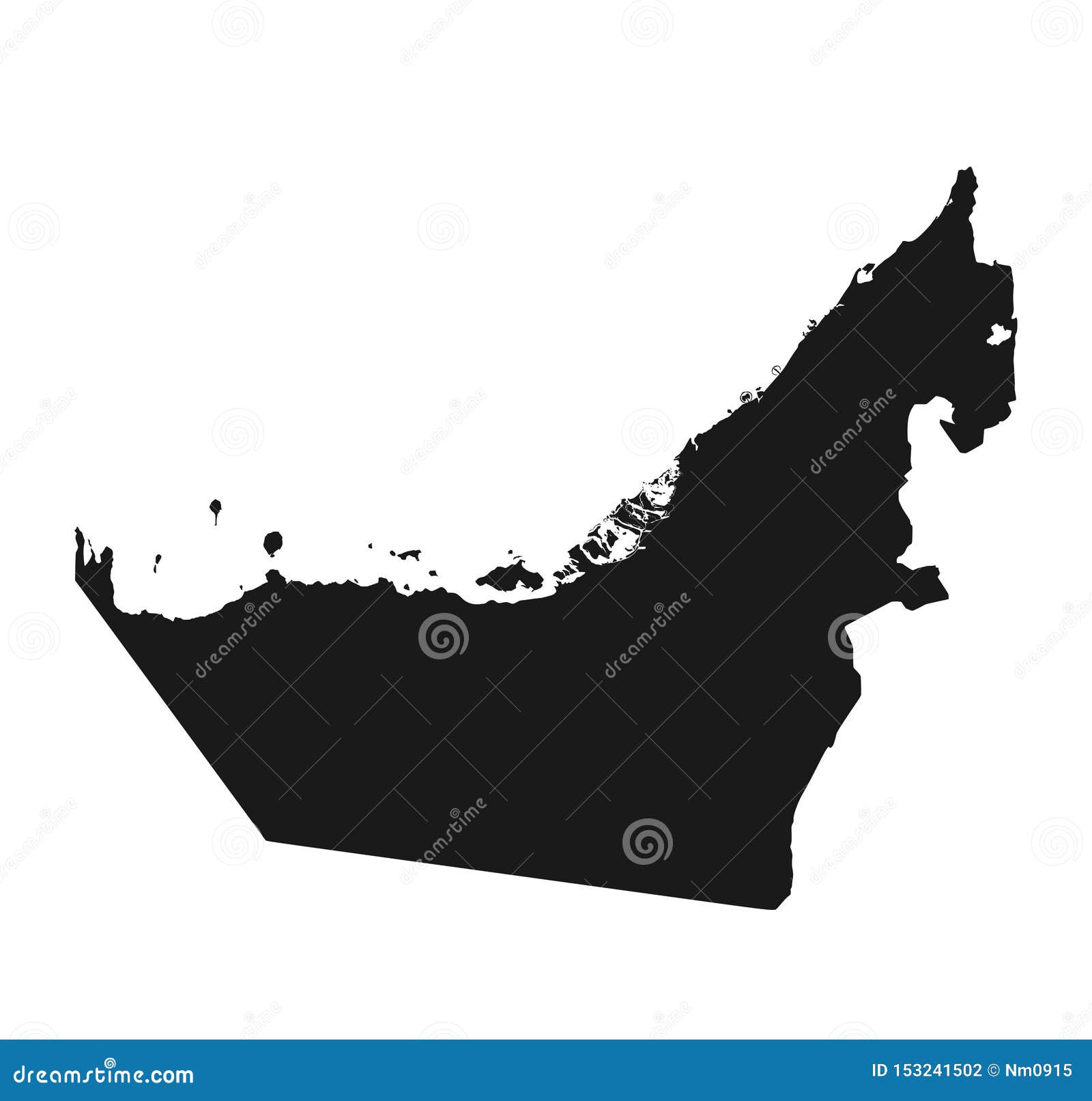 united arab emirates map icon.   black silhouette high detailed image of country
