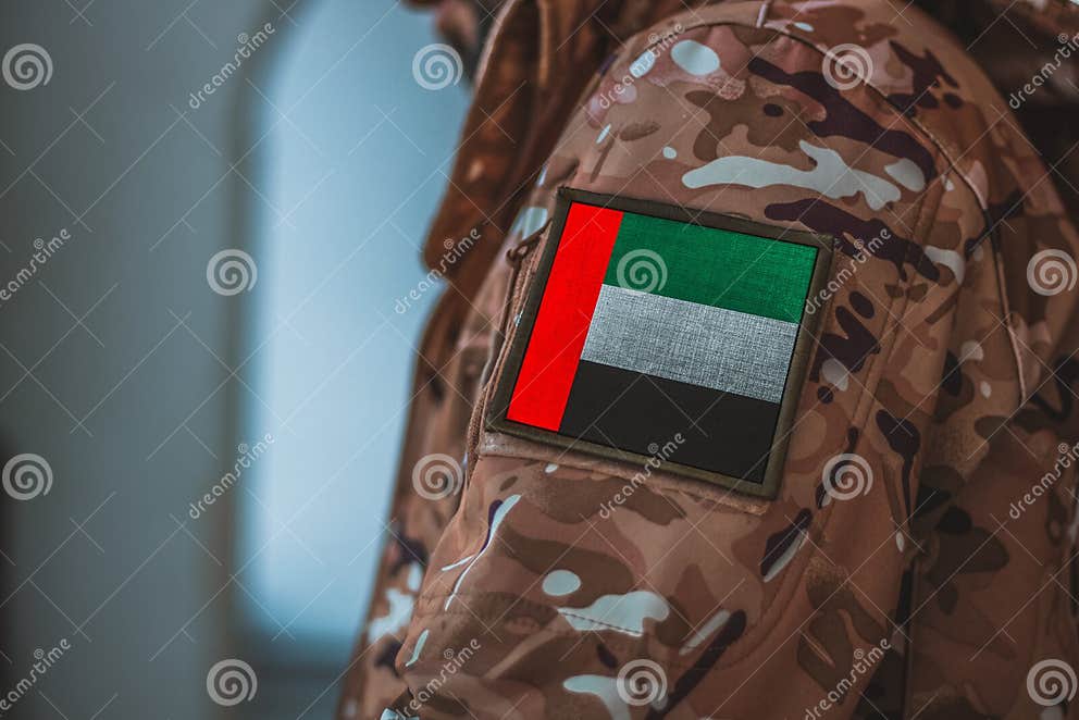 United Arab Emirates Soldier. Soldier with Flag United Arab Emirates ...