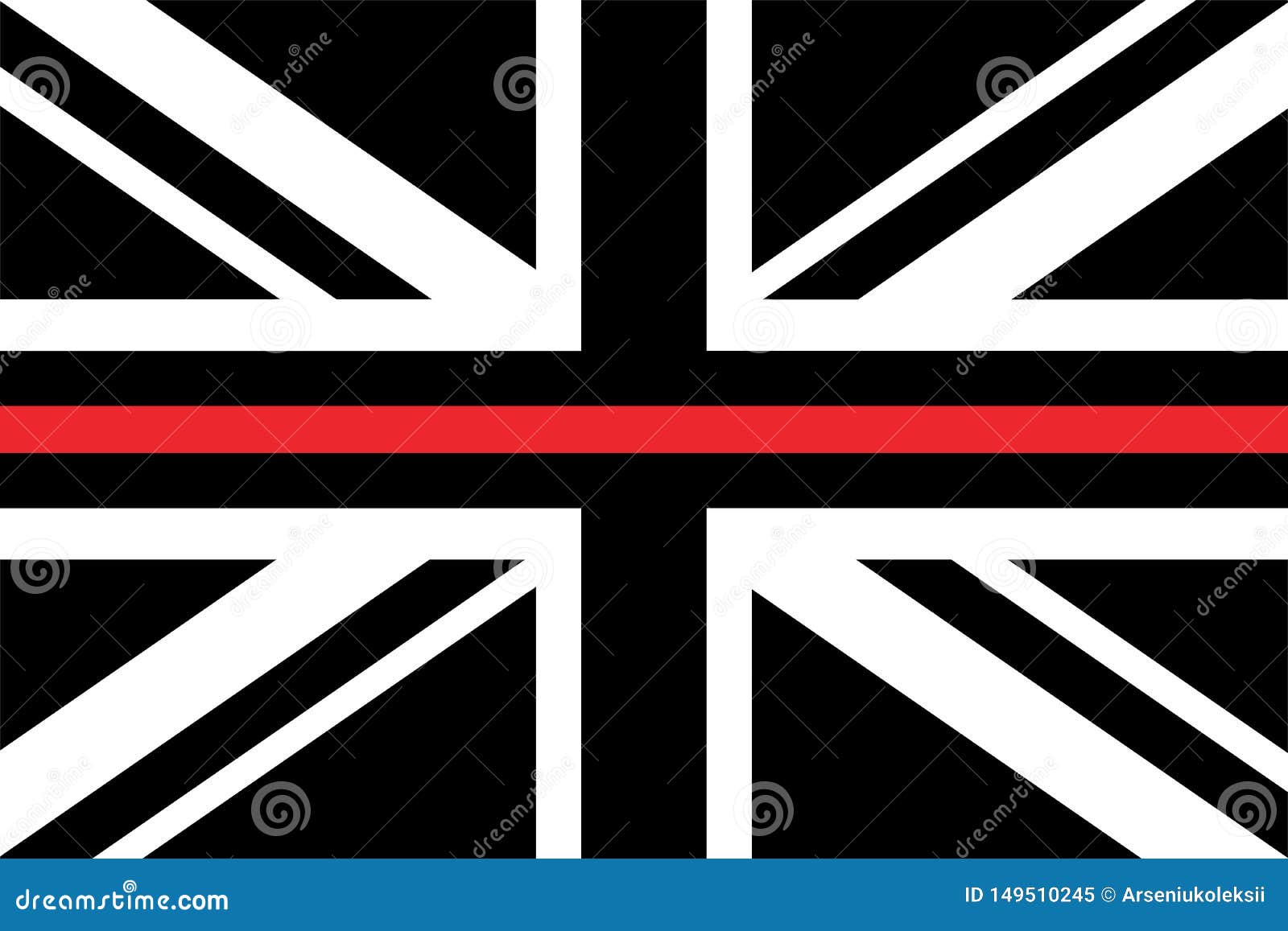 Download United Kingdom Flag With A Thin Red Line Stock Vector ...
