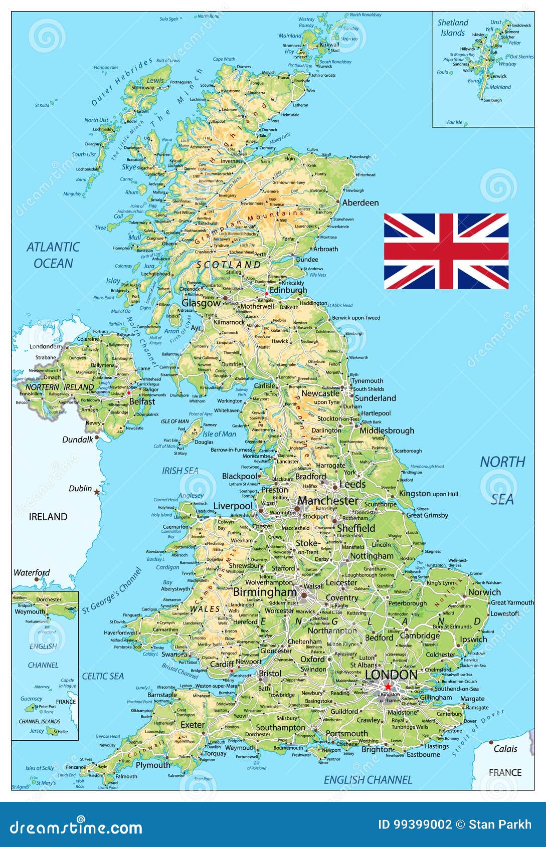 united kingdom physical map