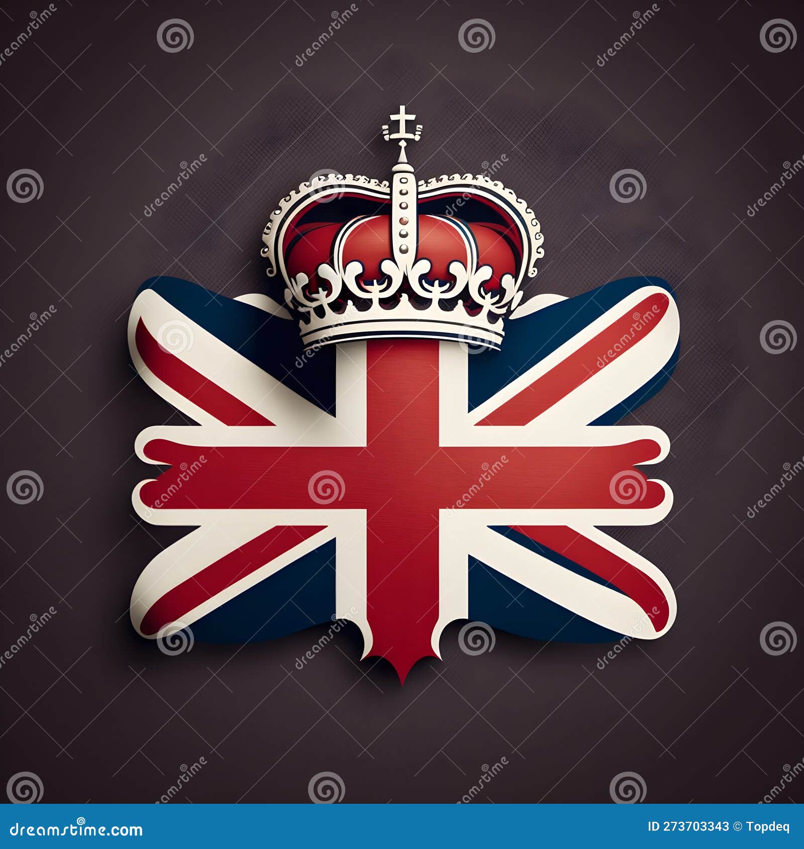United Kingdom Royal Crown on Great Britain Flag Stock Illustration ...