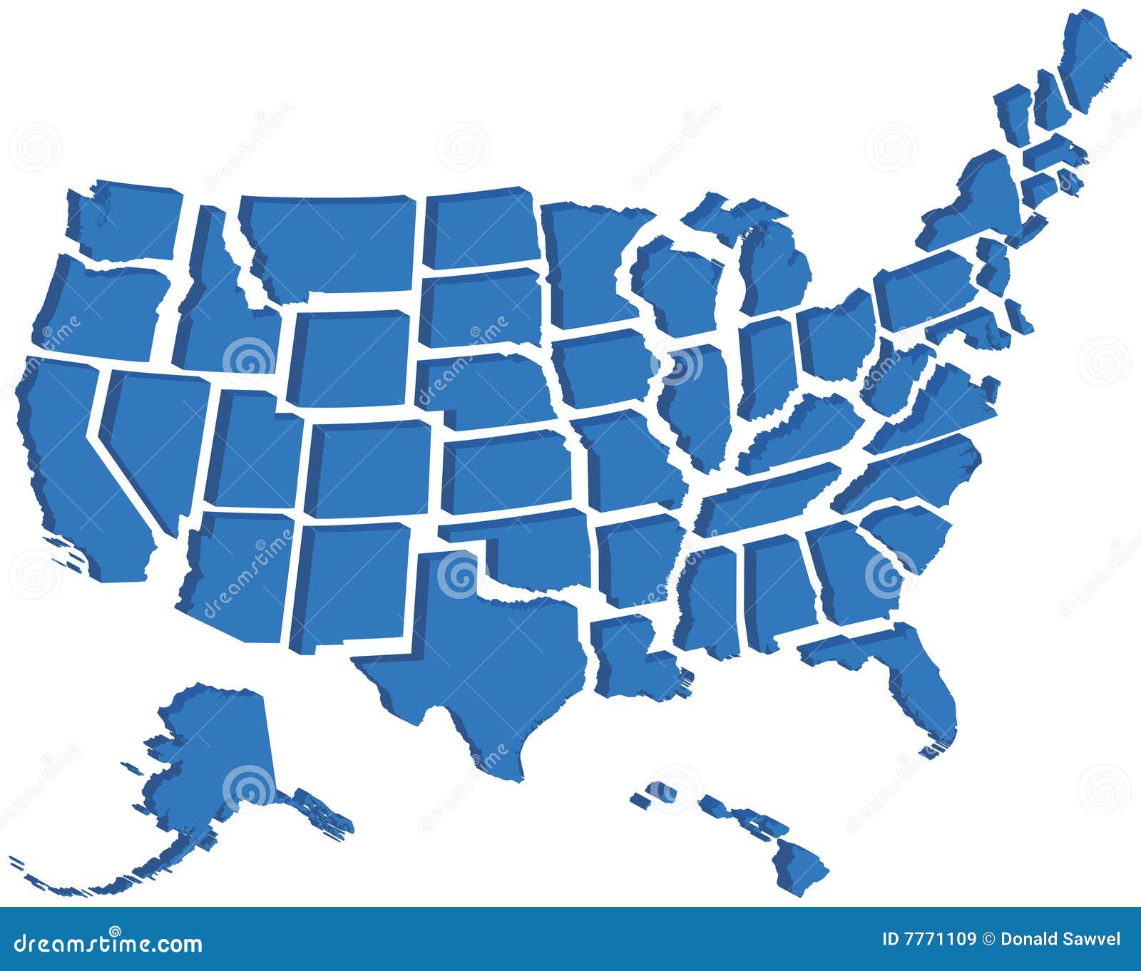 united states 3d map