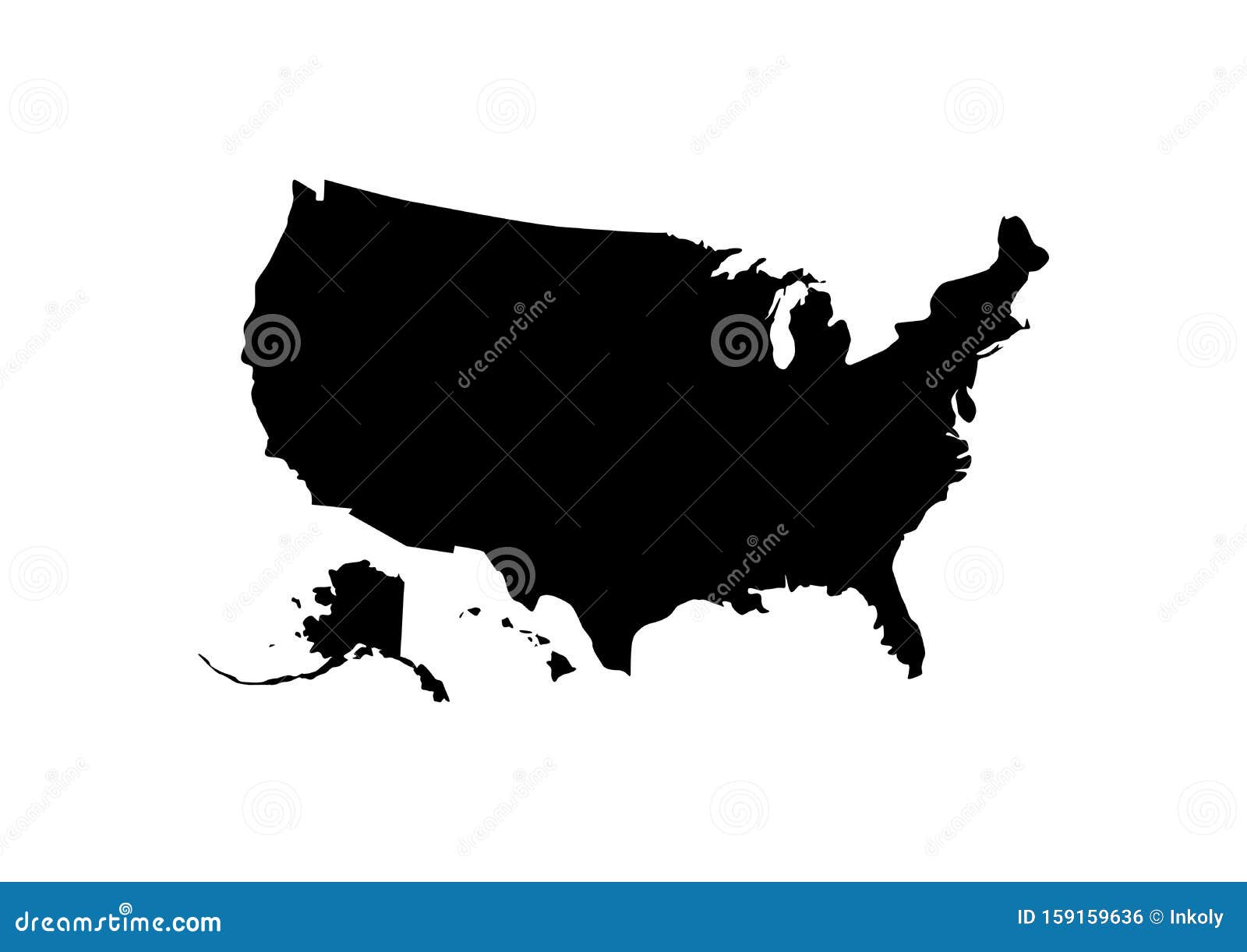 Usa Map Outline Black