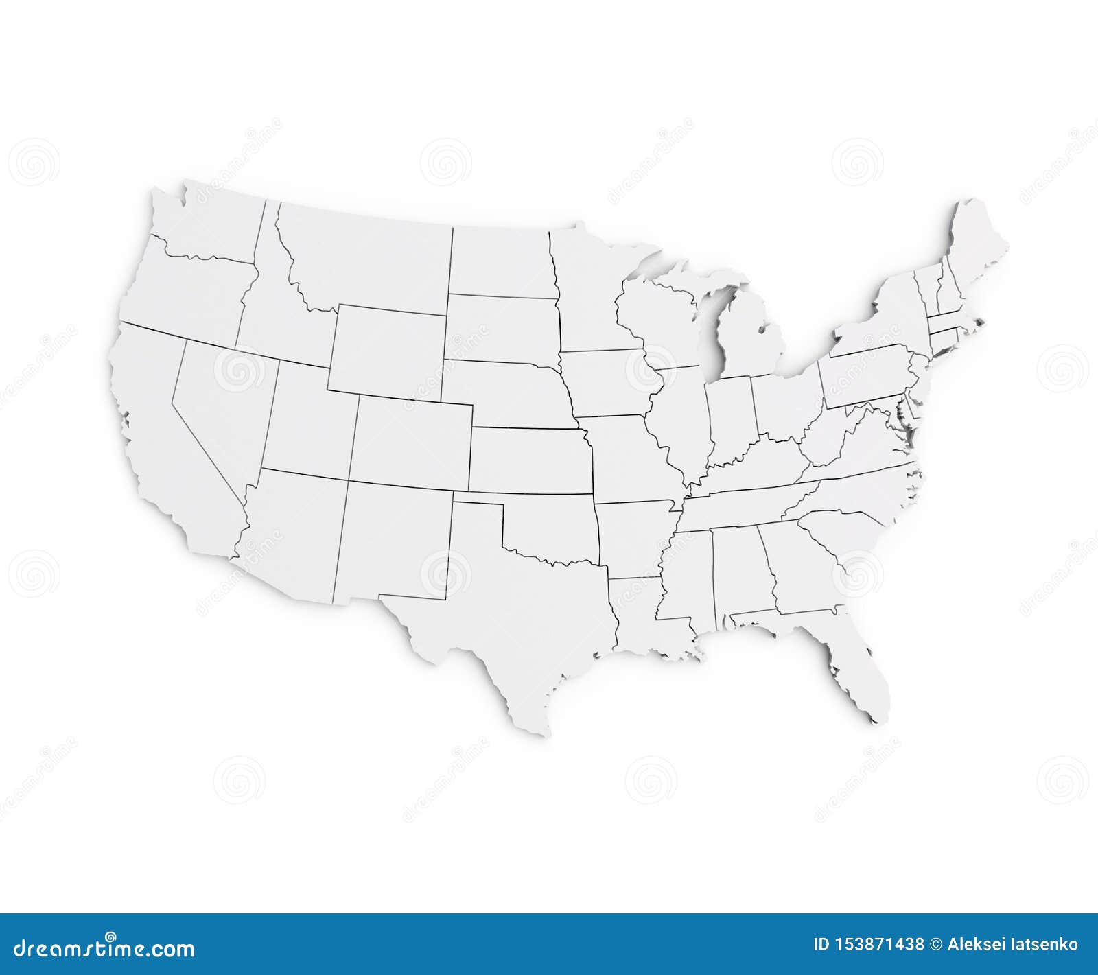 clear map of the united states of america United States Of America Map 3d Render Usa White Stock clear map of the united states of america