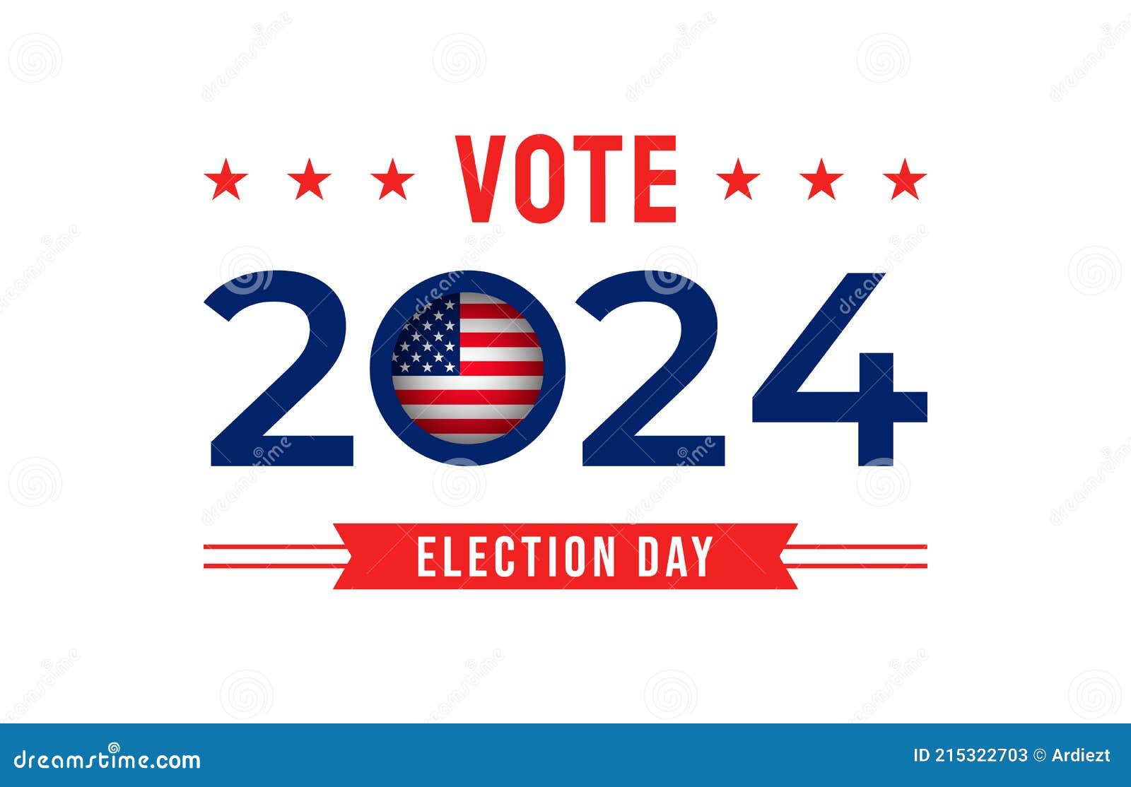2024 United States of America Presidential Election Vote Banner Stock