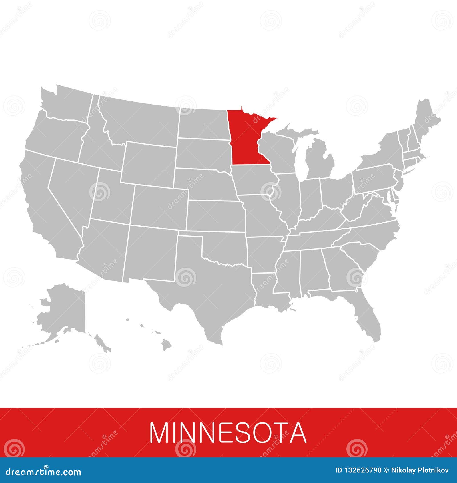 minnesota on us map United States Of America With The State Of Minnesota Selected Map minnesota on us map