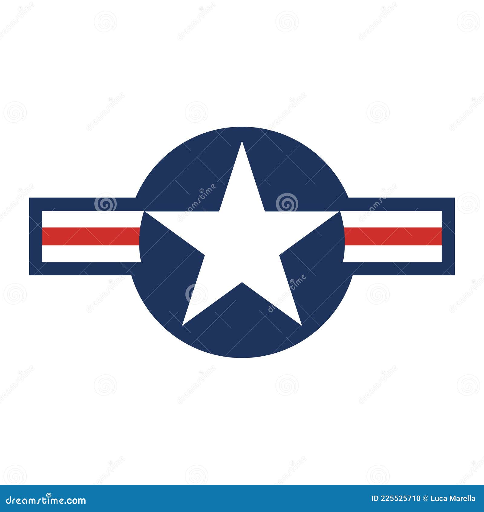 United States Army Air Force Star Logo in Weiß Rot Und Blau Vektor  Abbildung - Illustration von ikone, pilot: 225525710