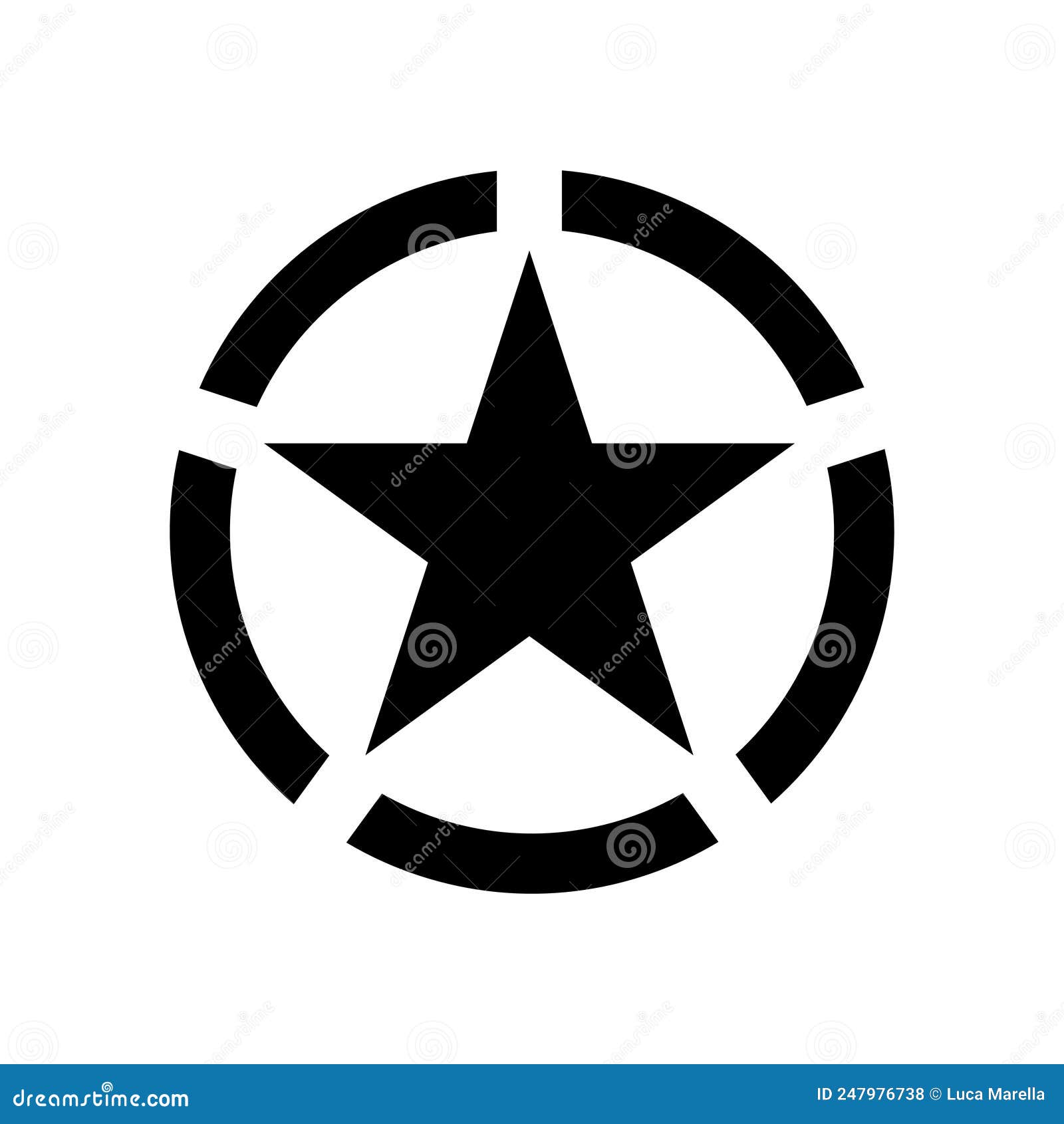 United States Army Star Symbol Stencil Isolated - PNG Stock Photo -  Illustration of classic, aircraft: 247976738