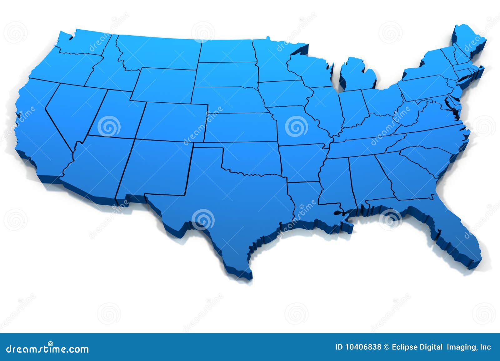 united states blue map outline 10406838